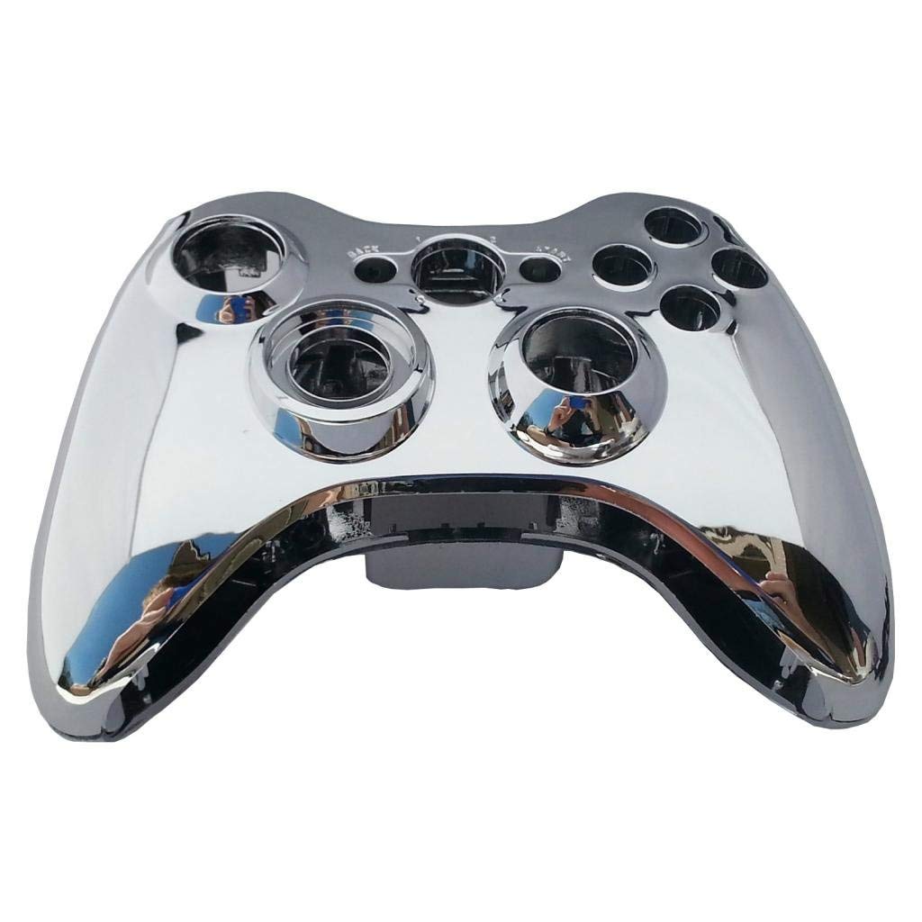 OSTENT Full Controller Shell Case Housing for Microsoft Xbox 360 Wireless Controller - Silver Replacement Cover with Easy Installation | Perfect for Gaming, Home Entertainment & Controller Protection