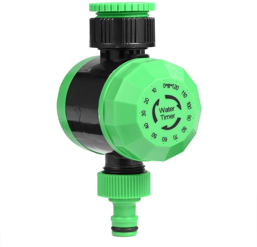 Rouroumaoyi Automatic Garden Hose Timer - Single Outlet Outdoor Water Irrigation Controller with 2-120 Minute Settings, Battery Operated (Batteries Not Included) for Lawn, Flower Beds & Vegetable Gardens