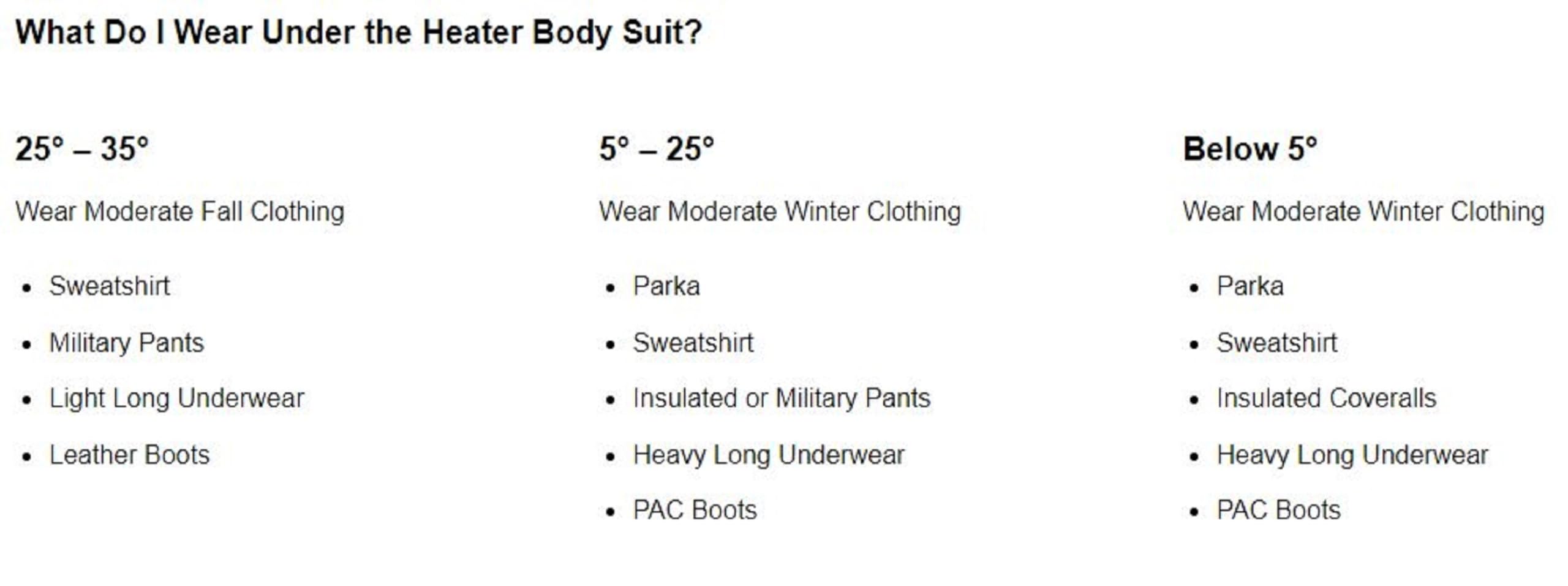 Heater Body Suit - Black Insulated Hunting Gear for Cold Weather | Tall & Wide Size | Ideal for Ice Fishing, Deer Hunting & Winter Outdoor Activities