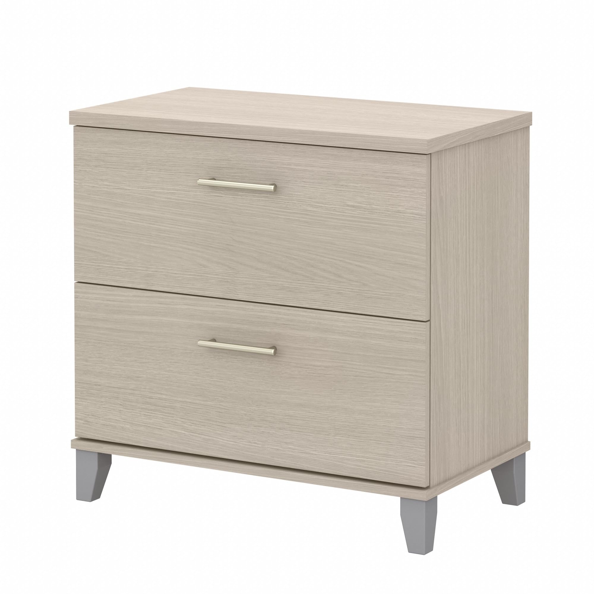 Bush Furniture Somerset 2-Drawer Lateral File Cabinet in Sand Oak - Office Storage Solution for Home & Business Organization