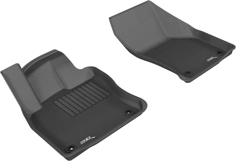 3D MAXpider Custom Fit Floor Mats for 2015-2018 Volkswagen Golf Kagu - 1st Row All-Weather Protection, Black Car Mats for Daily Commuting & Road Trips