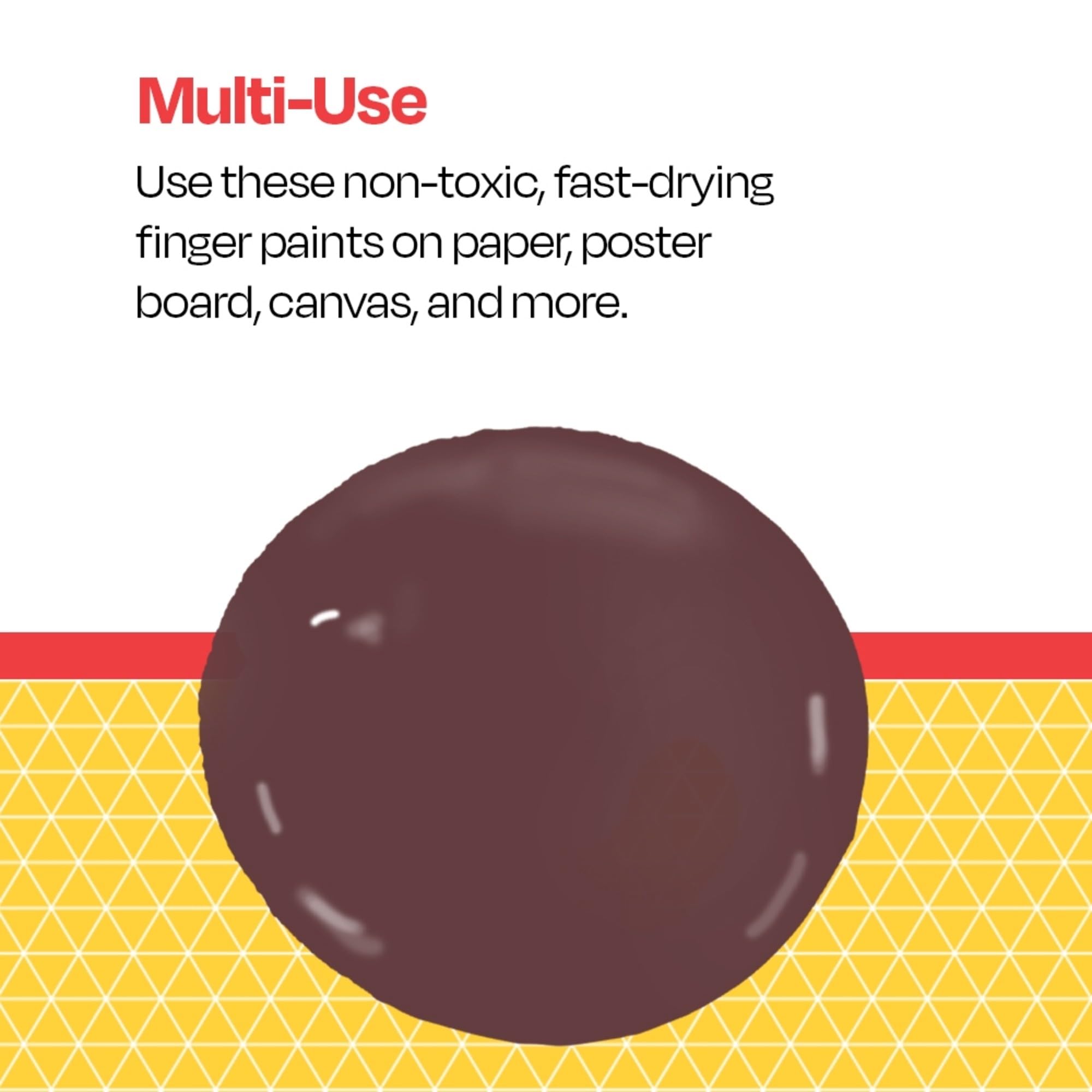 School Smart Washable Finger Paint - Non-Toxic Brown Paint for Kids, 1 Pint Bottle - Perfect for Classroom Art Projects & Home Crafts