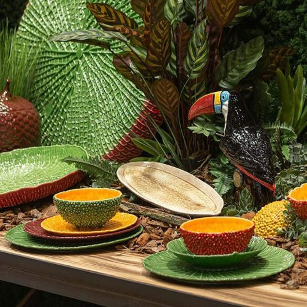 Bordallo Pinheiro Amazonia 13-Inch Charger Plates Set of 2 - Elegant Ceramic Dinner Plates for Formal Dining & Special Occasions