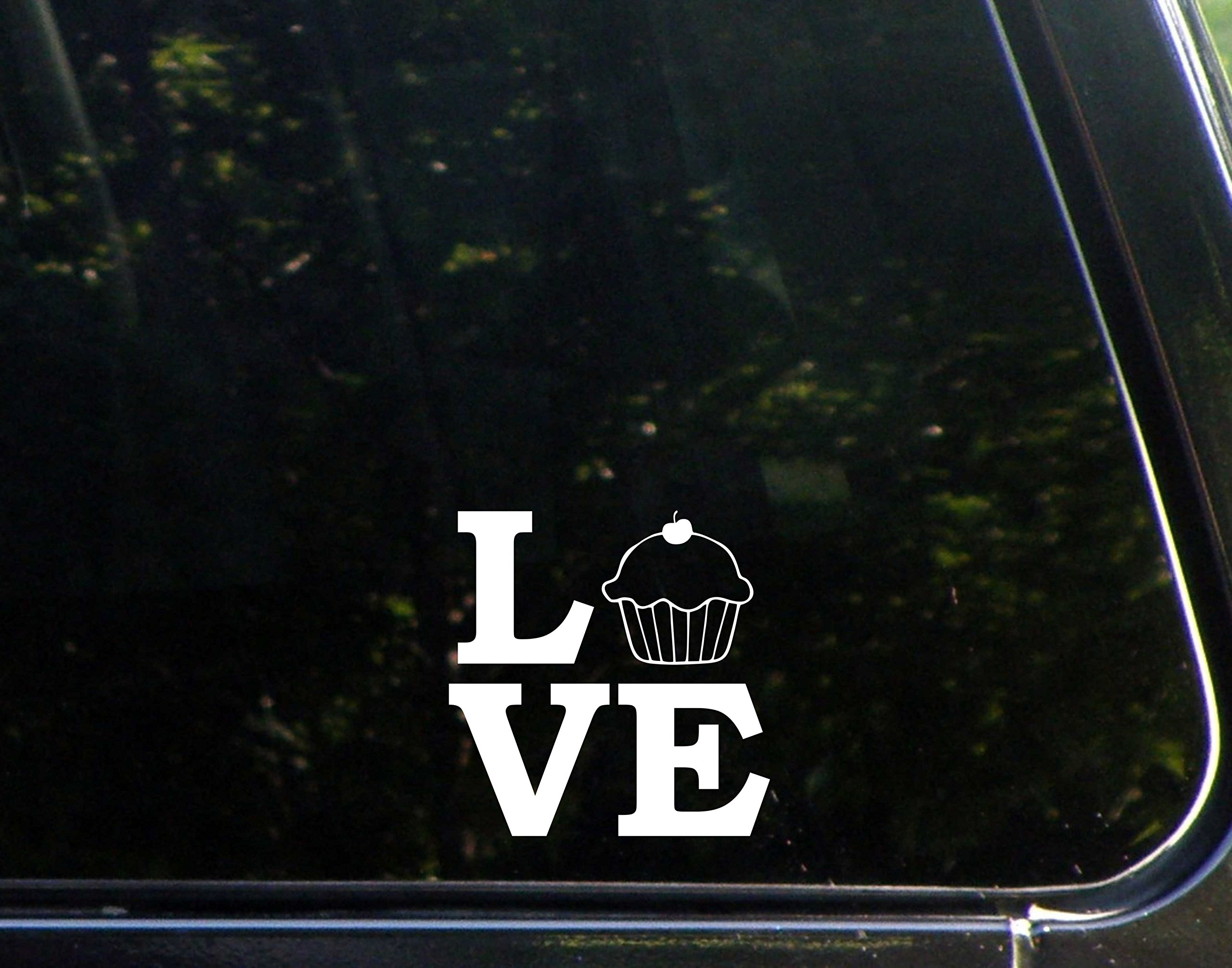 Cupcake Love - 4x4 Inch Vinyl Die-Cut Decal Sticker for Helmets, Bikes, Cars, Windows, Trucks & Laptops - Waterproof Bumper Sticker for Outdoor & Indoor Use - Perfect for Personalizing Vehicles, Tech Gear & Home Decor