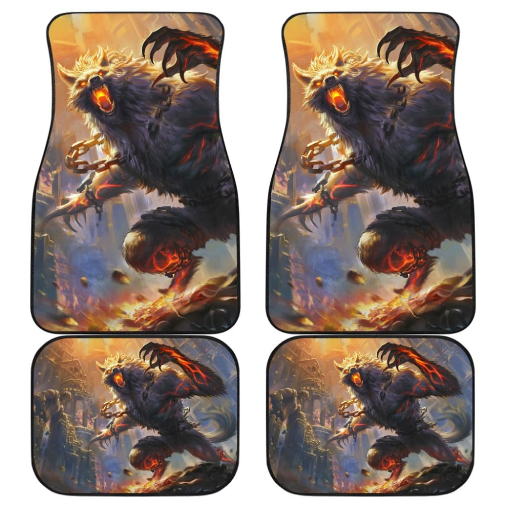 Premium Beast Werewolf Monster Car Floor Mats - Heavy Duty All-Weather Protection for Trucks & SUVs - Perfect for Halloween, Cosplay & Horror Fans