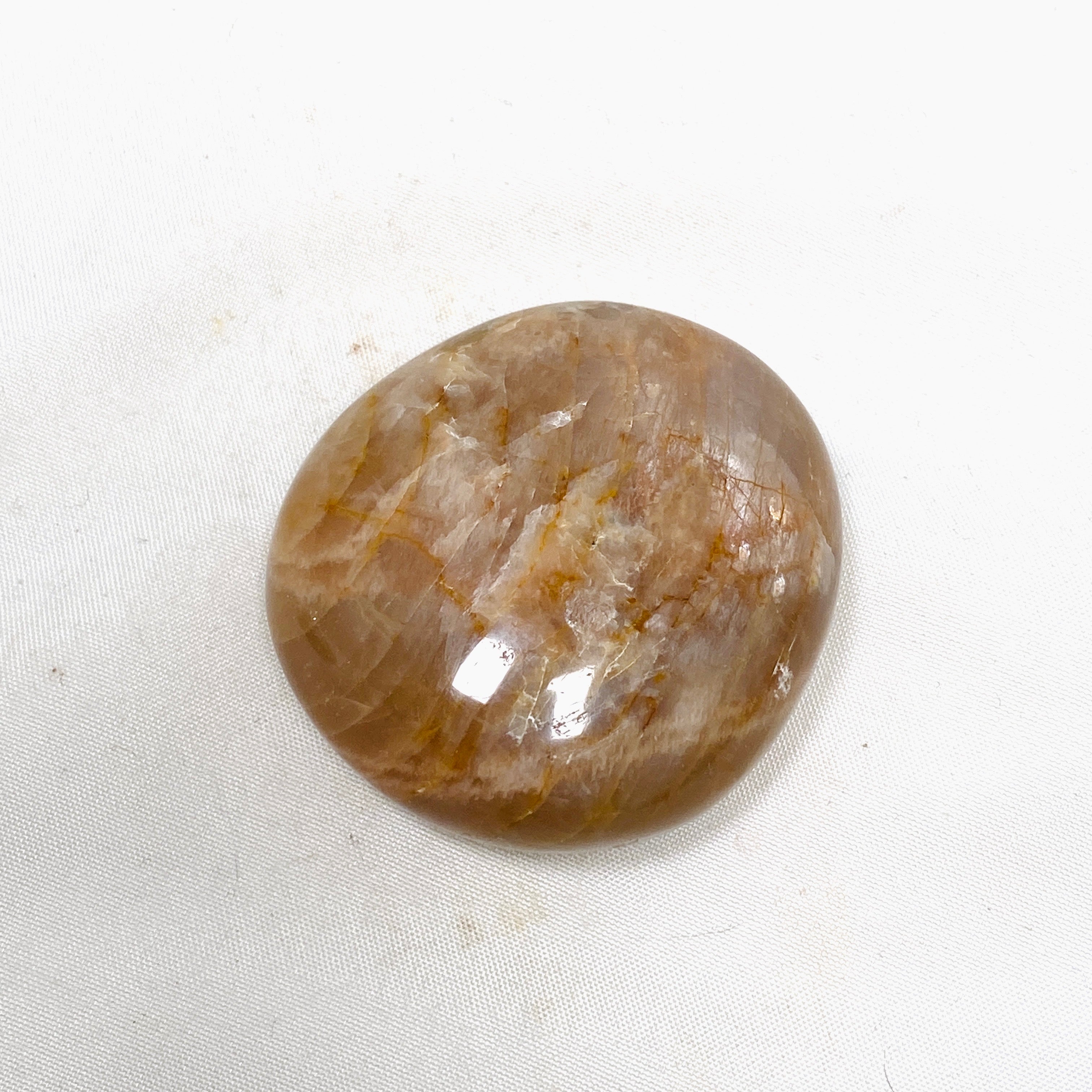 Natural Peach Moonstone Palm Stone - Healing Crystal for Stress Relief & Meditation - Perfect for Reiki, Yoga & Spiritual Practices