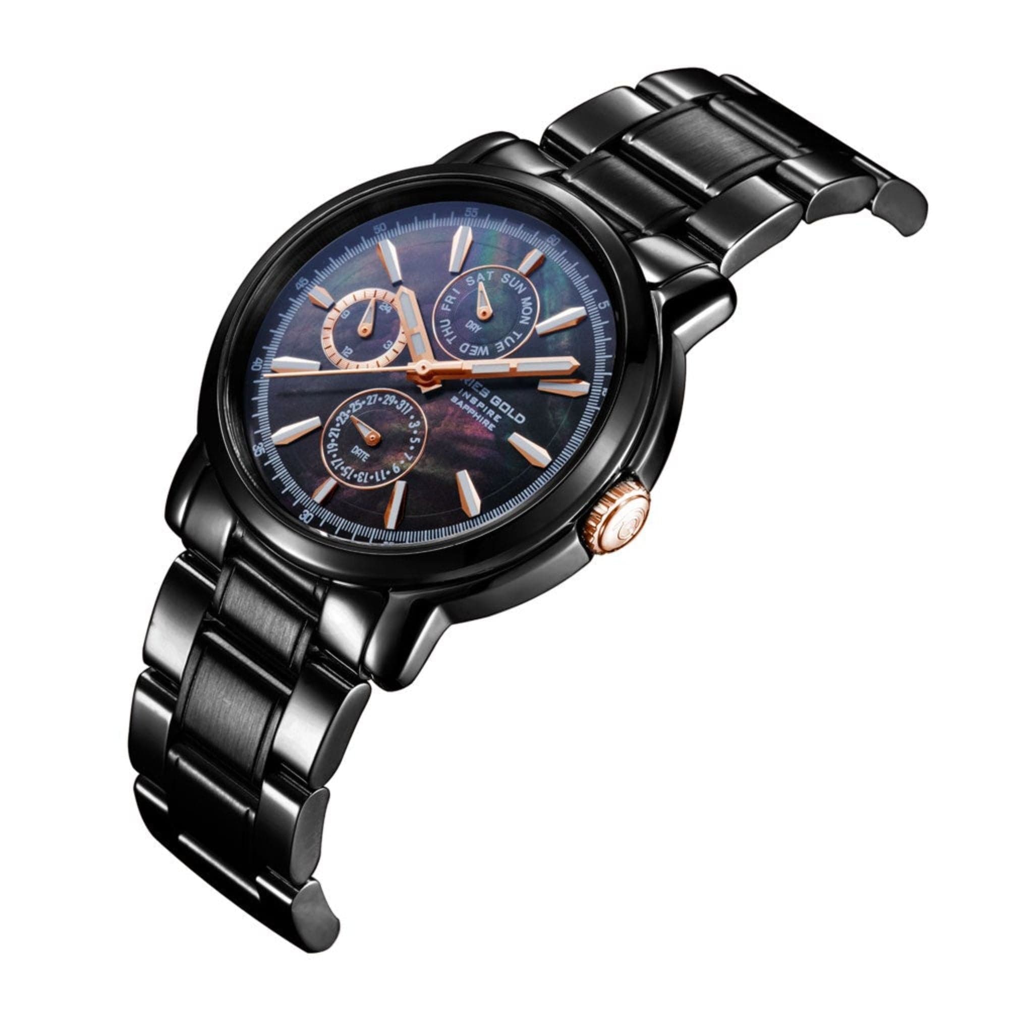 ARIES GOLD INSPIRE CONTENDER G 7301 & B 7302 BKR BKRG Luxury Couple's Watches - Perfect for Anniversaries, Weddings & Romantic Gifts