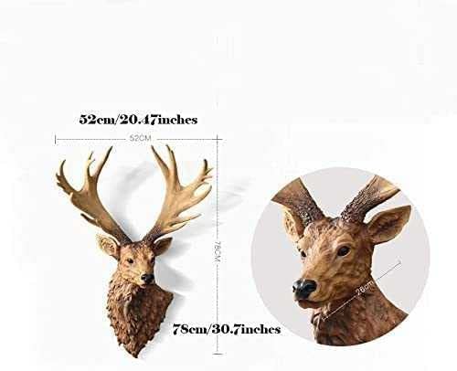 Handmade Resin Deer Head Wall Sculpture - Rustic Farmhouse Decor for Living Room, Bedroom & Home Wall Art | Unique Animal Wall Hanging for Cabin, Lodge & Western Style Interior Design