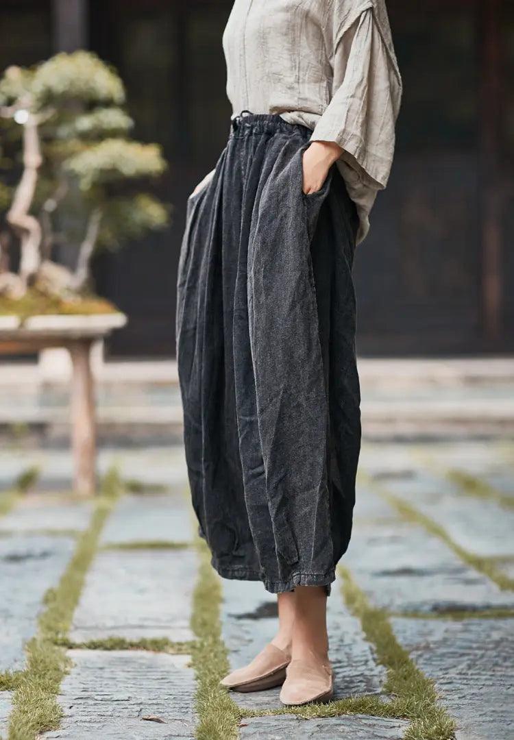 Vintage Wide Leg Brown Cropped Pants for Women - 70s Retro High Waist Casual Trousers | Perfect for Boho Outfits, Office Wear & Weekend Fashion