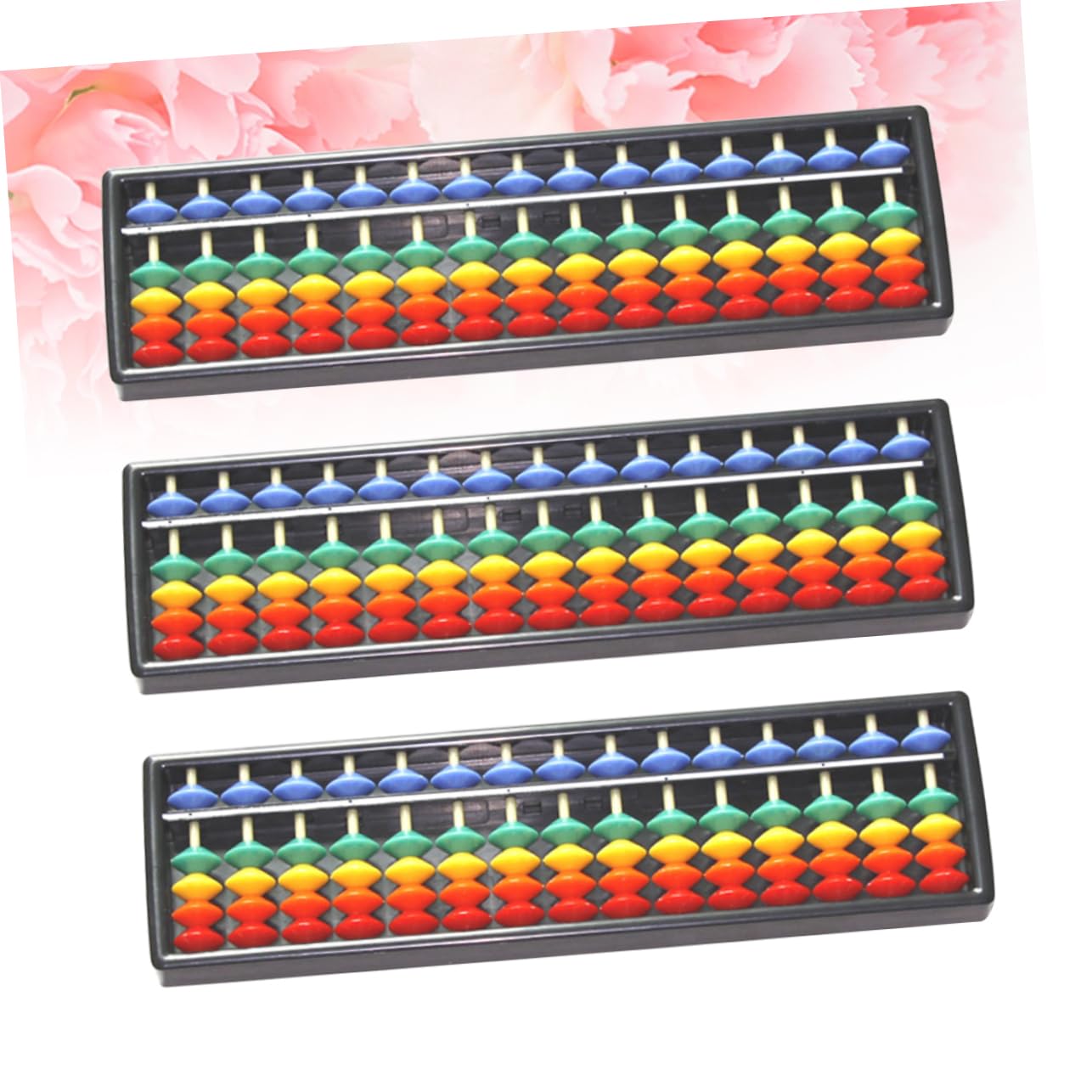 3-Piece 15-Row Educational Abacus Toy for Kids - Math Learning Tool, Counting Practice, and Arithmetic Playset - Perfect for Classroom, Homeschooling & Early Childhood Development