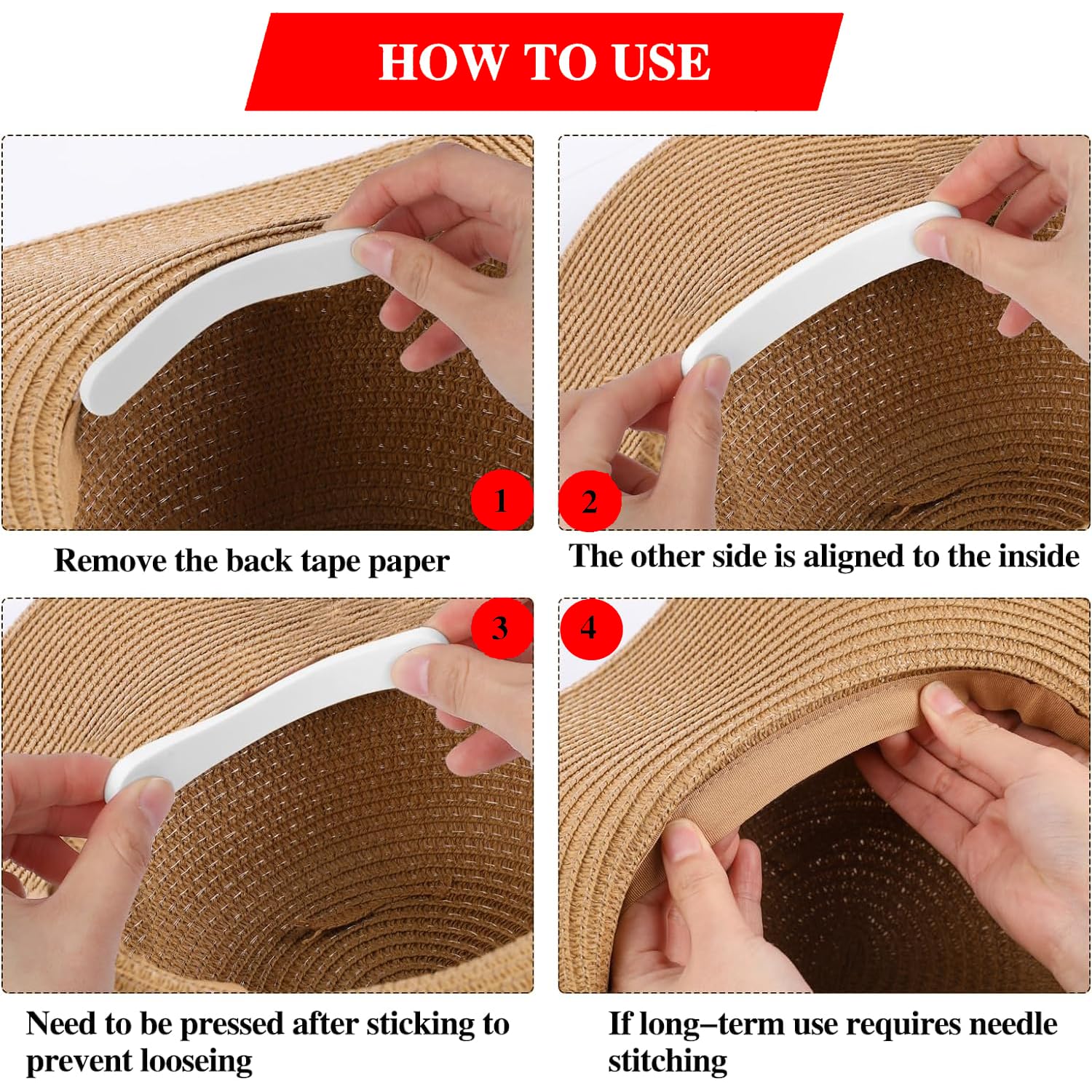 Hat Size Reducer Tape - 30 Pcs Adjustable Foam Inserts for Baseball Caps, Cowboy Hats & Sun Hats | Comfortable Fit for Men & Women | Perfect for Golf, Outdoor Activities & Daily Wear