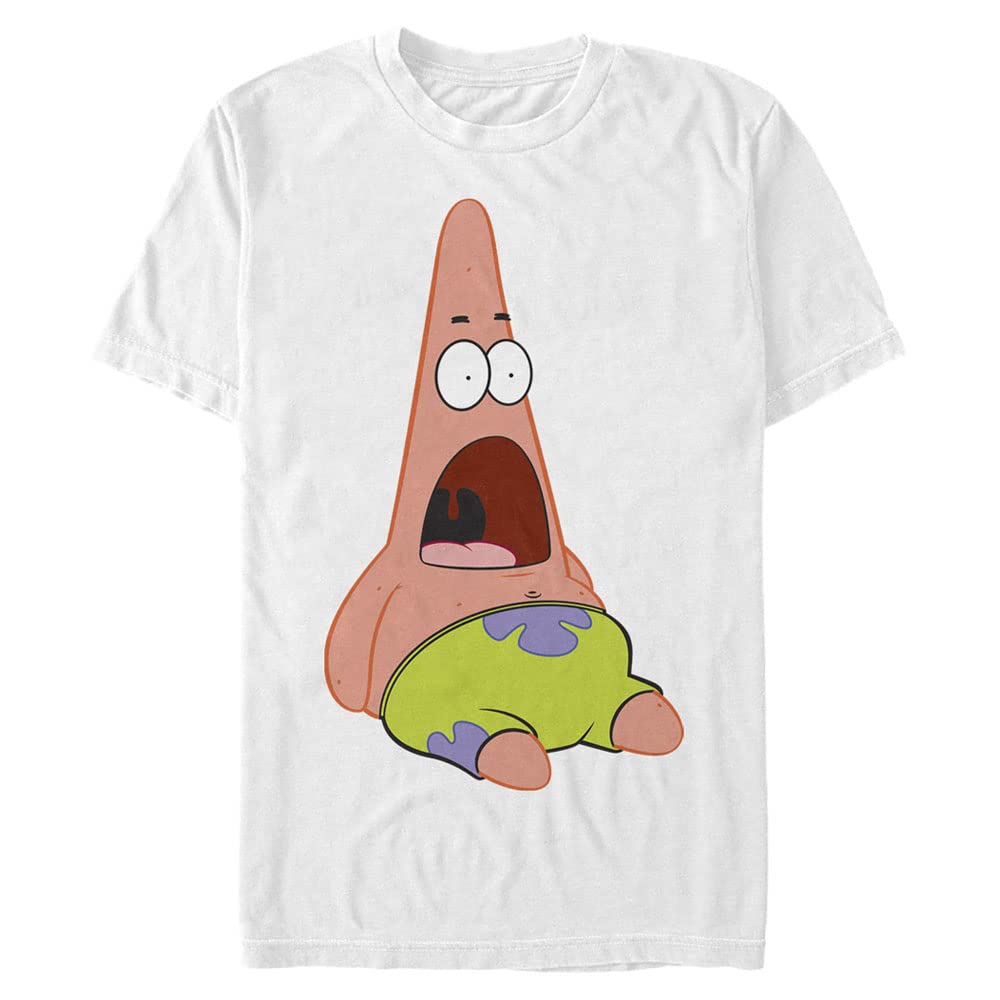 Nickelodeon SpongeBob SquarePants Surprised Patrick Graphic T-Shirt for Men - Big & Tall Short Sleeve Tee - Casual Wear & Cartoon Lovers Gift