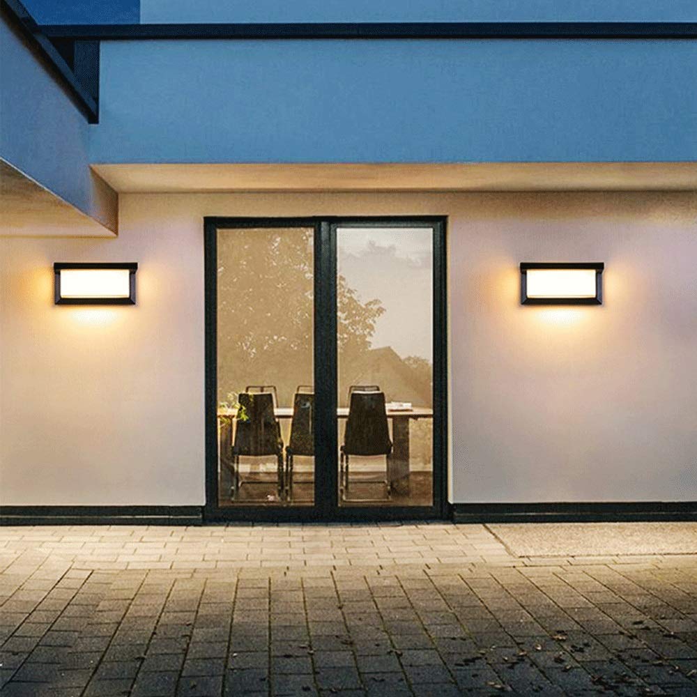 Solar Powered Outdoor Wall Lights - 18W Waterproof LED Wall Sconce for Patio, Garden, Entryway & Courtyard | Black Exterior Lighting Fixtures | Perfect for Nighttime Security & Landscape Illumination