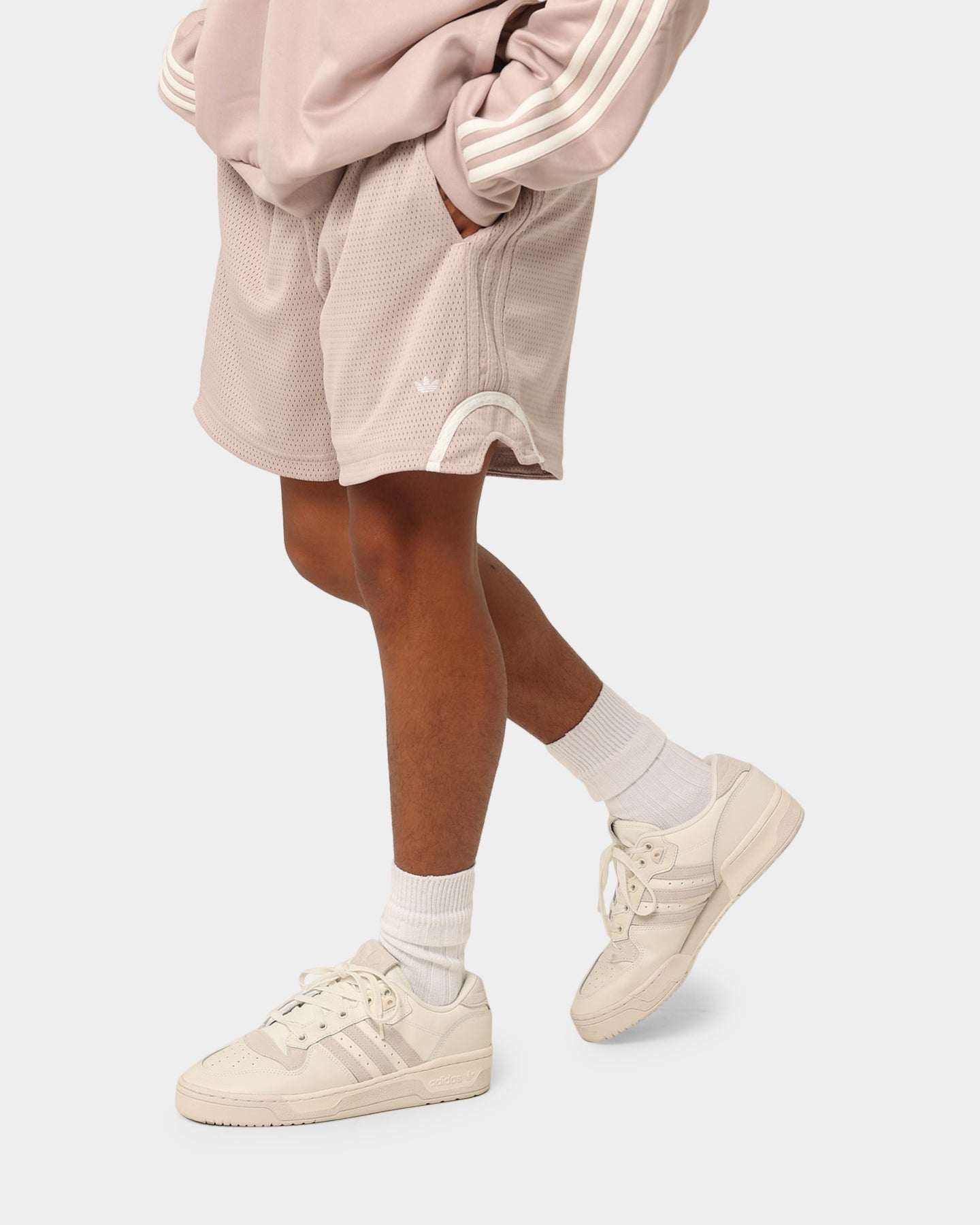 Adidas Men's Basketball Shorts - Wonder Taupe/Off White - Breathable Mesh Fabric for Comfort & Performance - Perfect for Gym, Training & Casual Wear