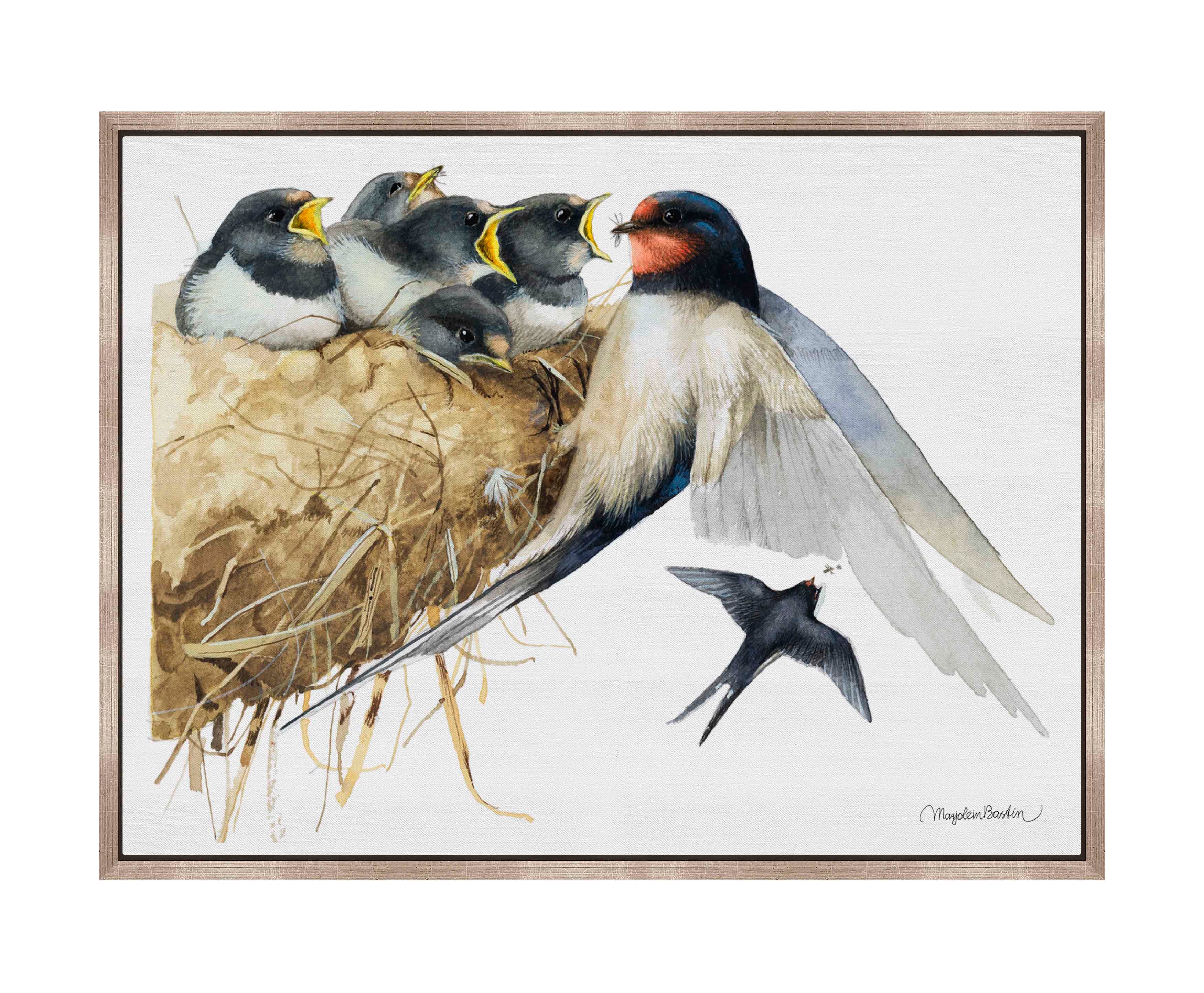 Hungry Mouths To Feed Gallery Wrapped Canvas - Premium Animal Art Wall Decor for Living Room, Bedroom & Office