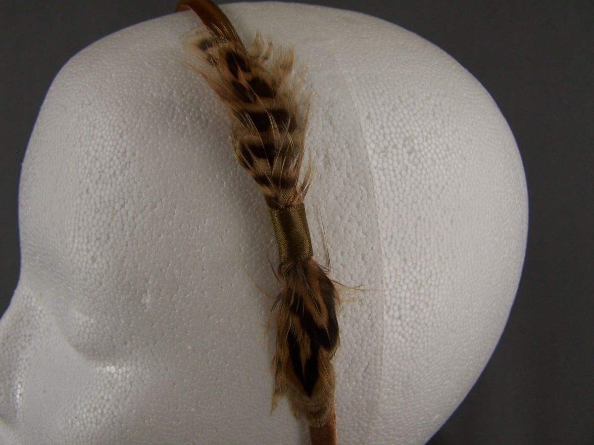 Copper Dark Brown Feather Headband - 3/8