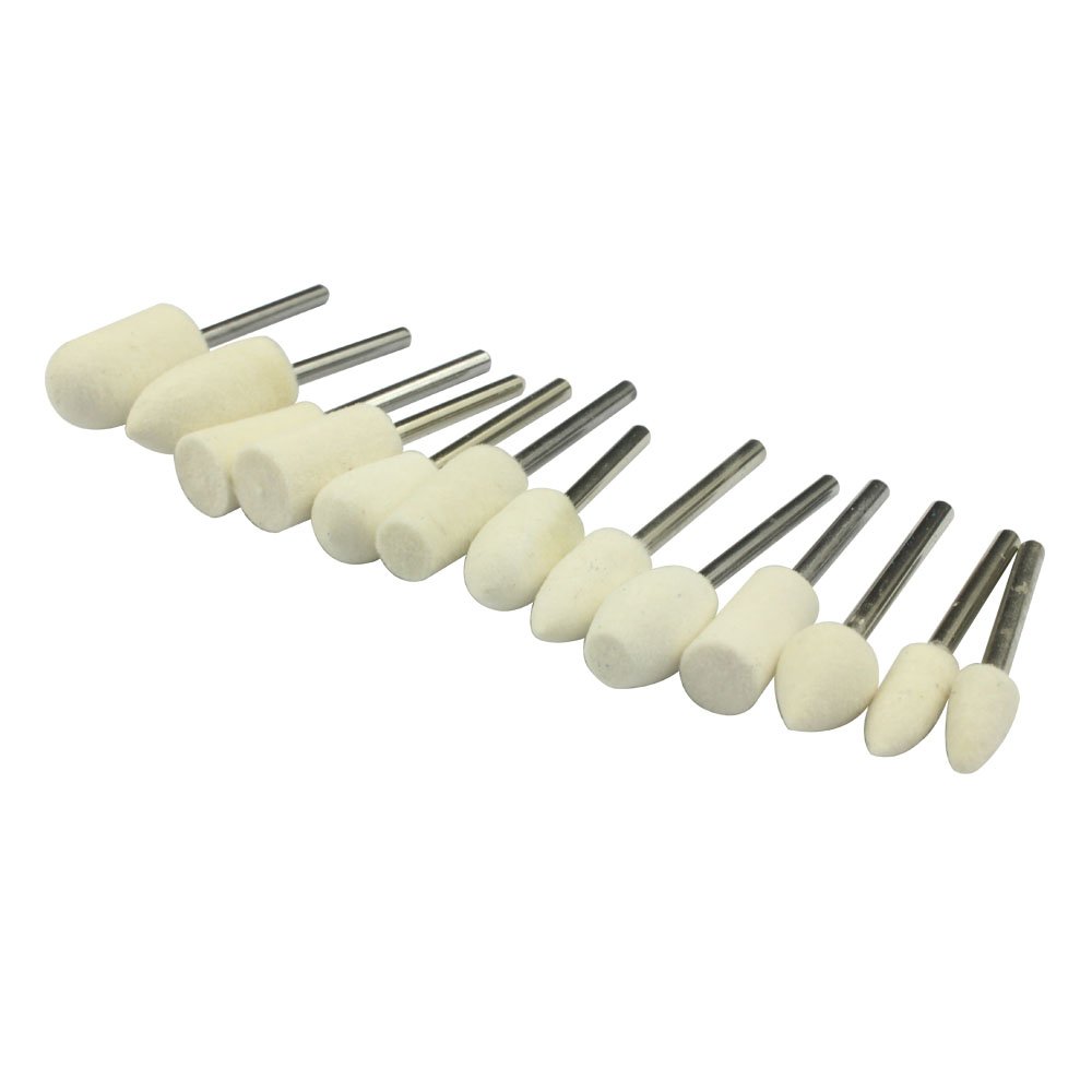 13-Piece Multifunctional Wool Felt Polishing Wheel Set for Dremel Rotary Tools - 1/8 Inch Shank Accessories for Metal, Jewelry & Wood Polishing - Perfect for DIY Crafts, Automotive Detailing & Home Improvement Projects