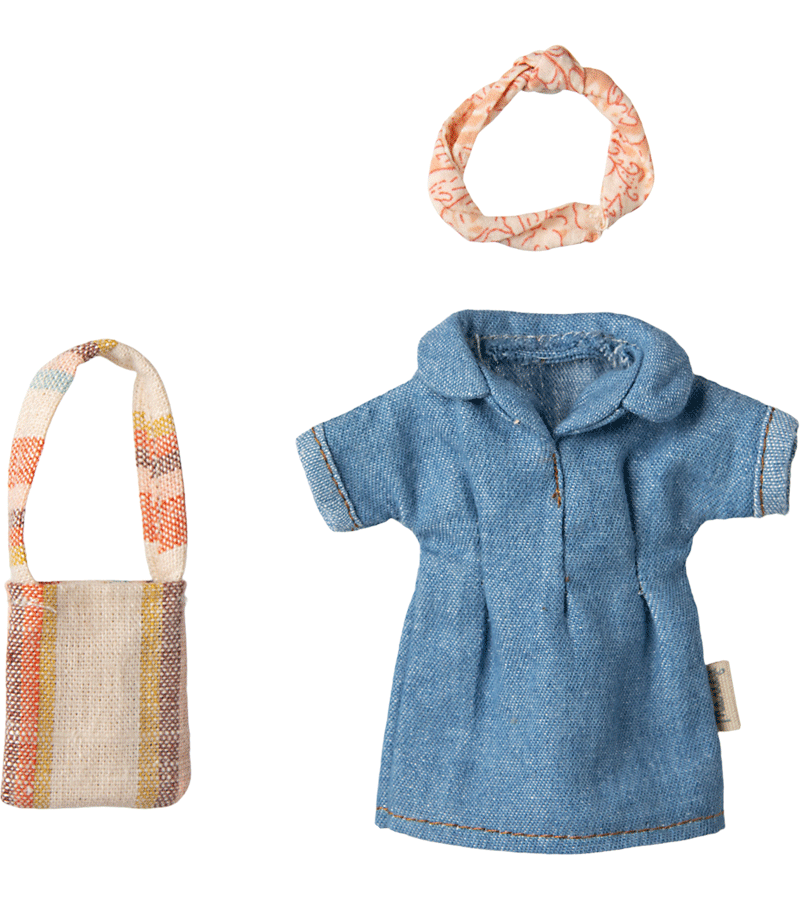 Stylish Maileg Denim Dress, Bag & Headband Set for Girls - Perfect for School, Parties & Photo Shoots