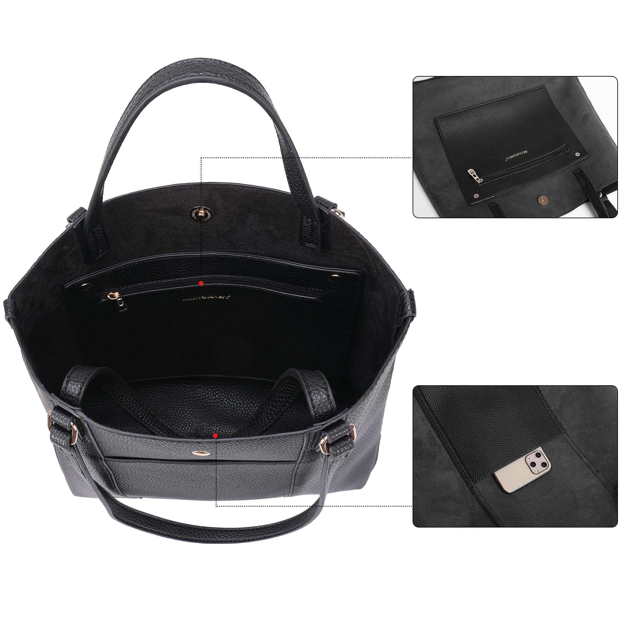 Montana West Women's Large Tote Bag - Stylish Top Handle Satchel Purse with Shoulder Strap for Work, Travel & Everyday Use