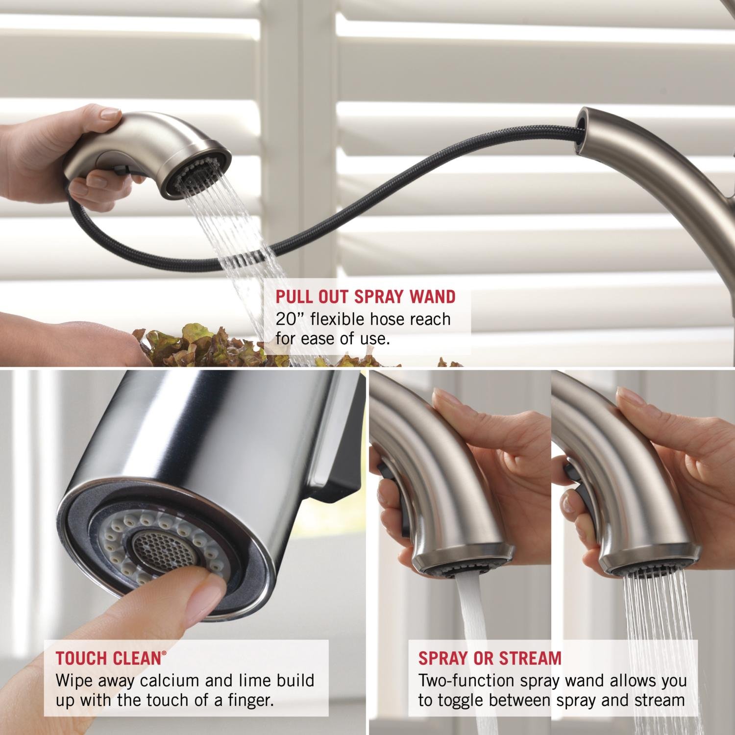 Delta Faucet Signature Single-Handle Kitchen Sink Faucet with Pull-Out Sprayer - Arctic Stainless 470-AR-DST (9