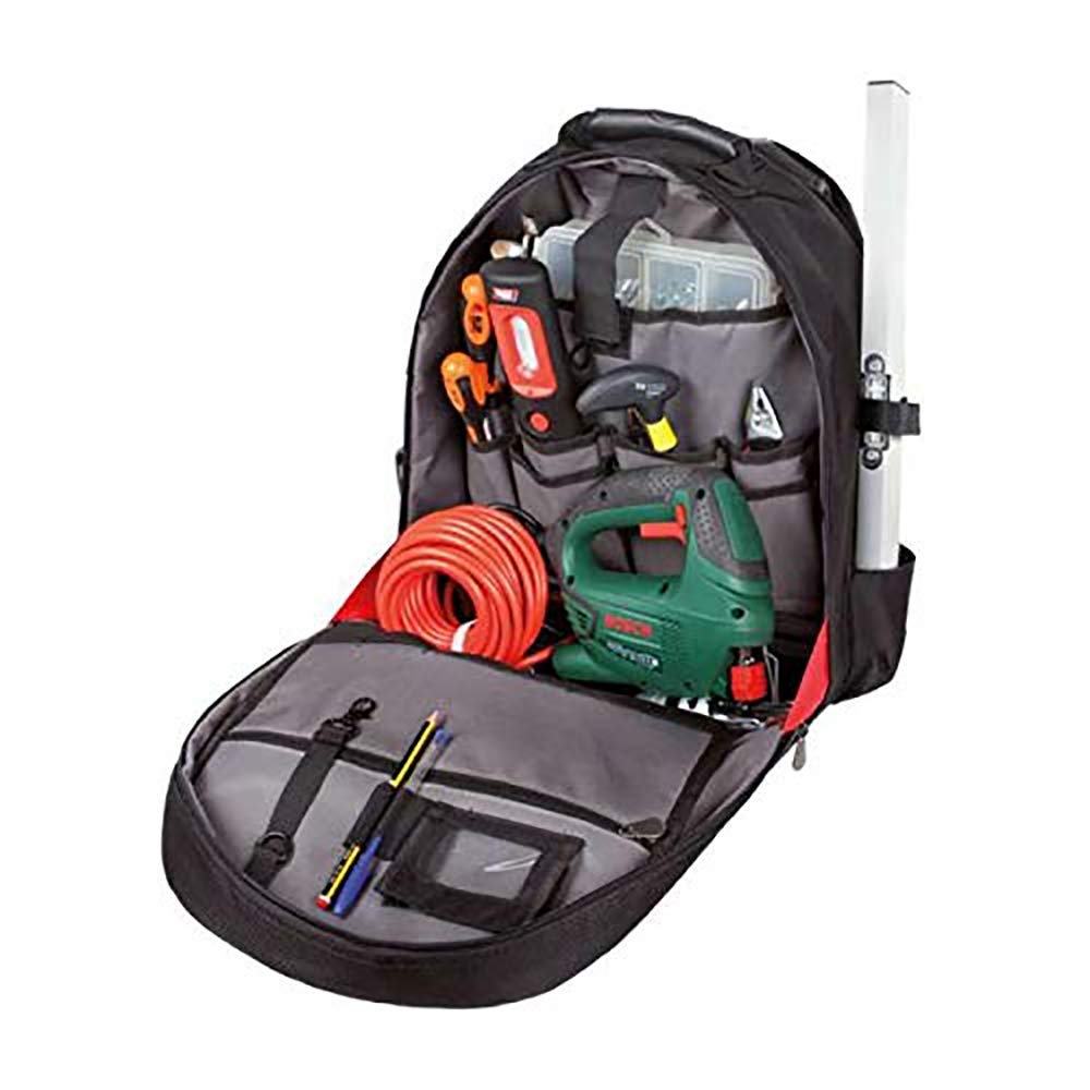 098604 Heavy Duty Trolley Tool Bag - Black & Grey Rolling Tool Organizer for Electricians, Plumbers & Contractors | Perfect for Job Sites, Workshops & Home Garage Storage