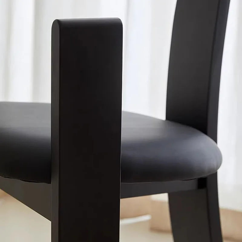 Mid Century Modern Wooden Dining Chair - Minimalist Design for Kitchen, Dining Room & Office - Solid Wood & Comfortable Seating