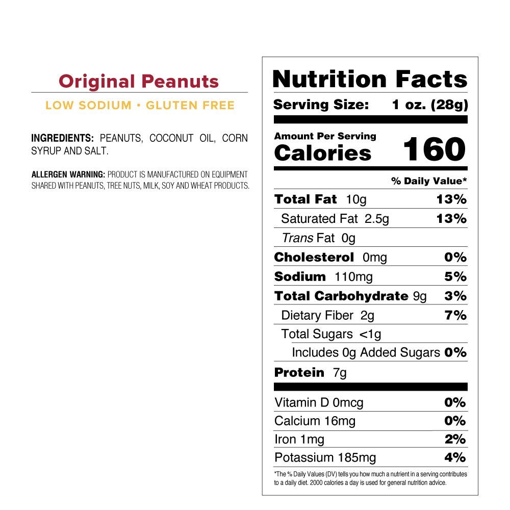 BEER NUTS Original Peanuts - Sweet & Salty Gluten Free Snacks - Kosher Certified, Low Sodium USA Made Peanuts - 12oz Resealable Can (Pack of 12) - Perfect for Parties, Road Trips & Office Snacking