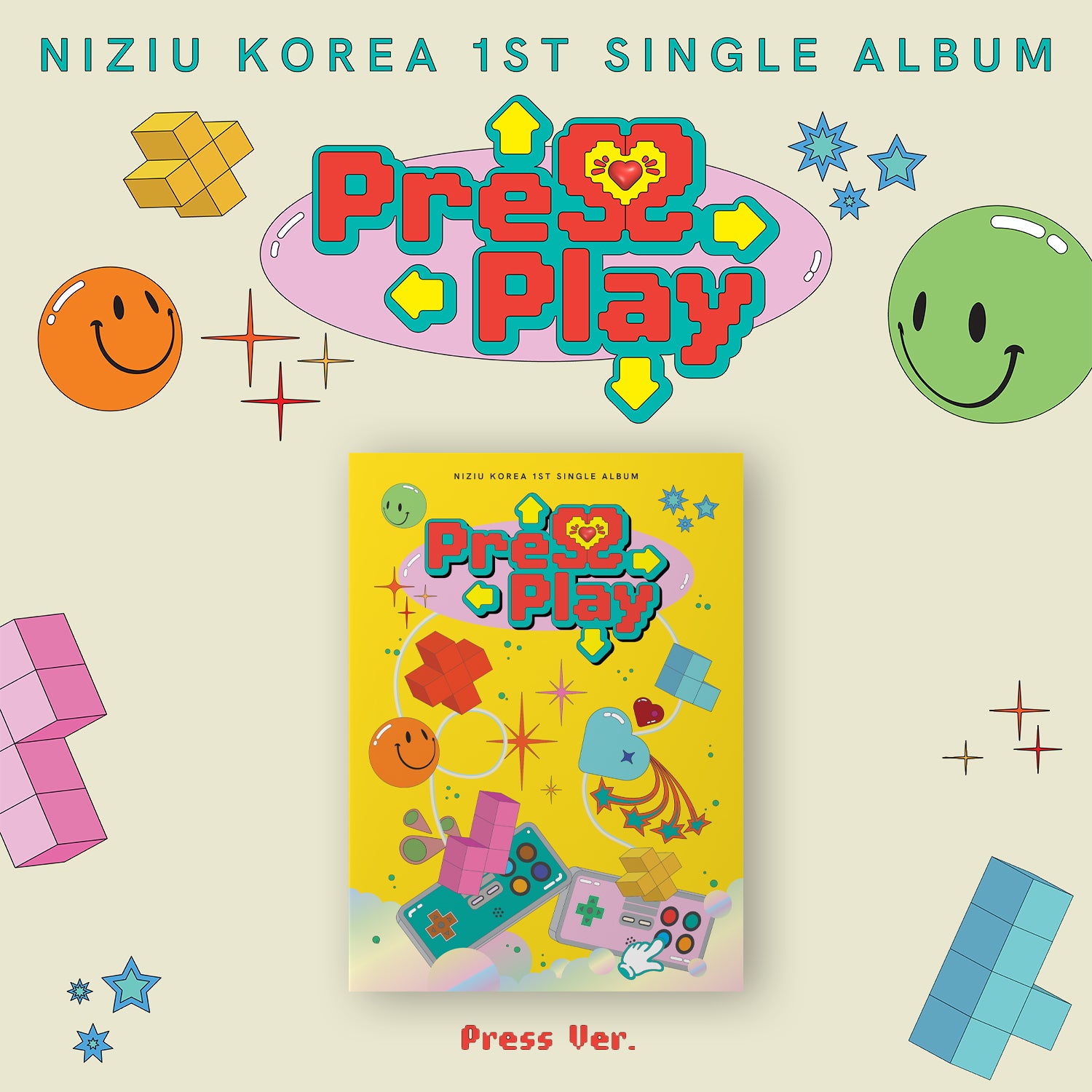 NIZIU 1ST SINGLE ALBUM 'PRESS PLAY' - K-Pop Music CD for Fans, Collectors & Gift Giving - Perfect for Dance Practice, Parties & K-Pop Enthusiasts