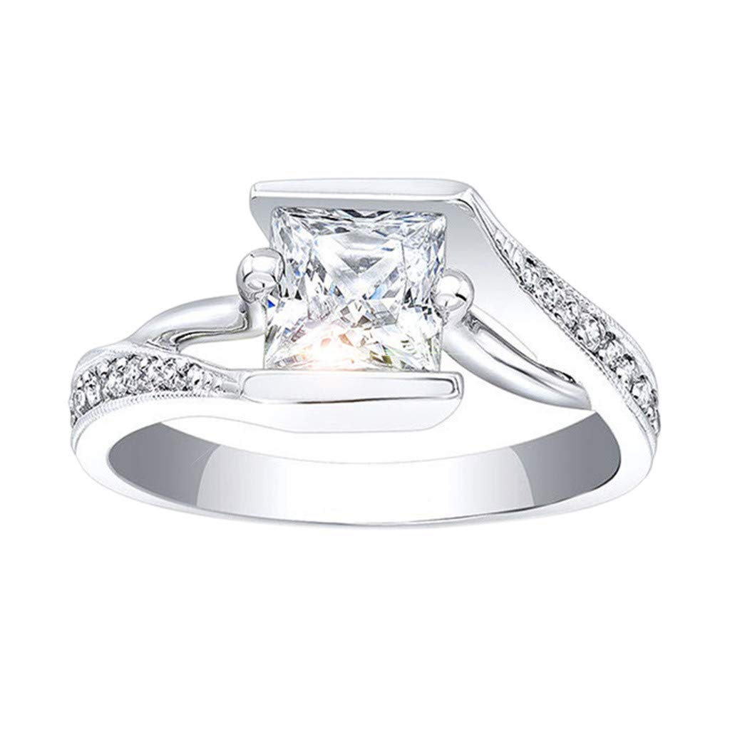 Elegant Silver Diamond Ring for Women - Simple & Generous Alloy Jewelry Gift (Size 7) | Perfect for Weddings, Anniversaries & Special Occasions