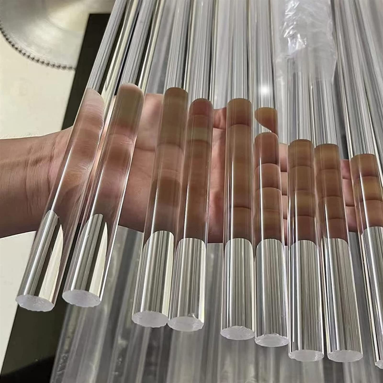 MObyat Clear Acrylic Stair Handrail - Non-Slip Transparent Crystal Indoor Staircase Railing Kit for Wall Mounted Safety Guardrail - Perfect for Home, Office, and Decking (Color: Clear)