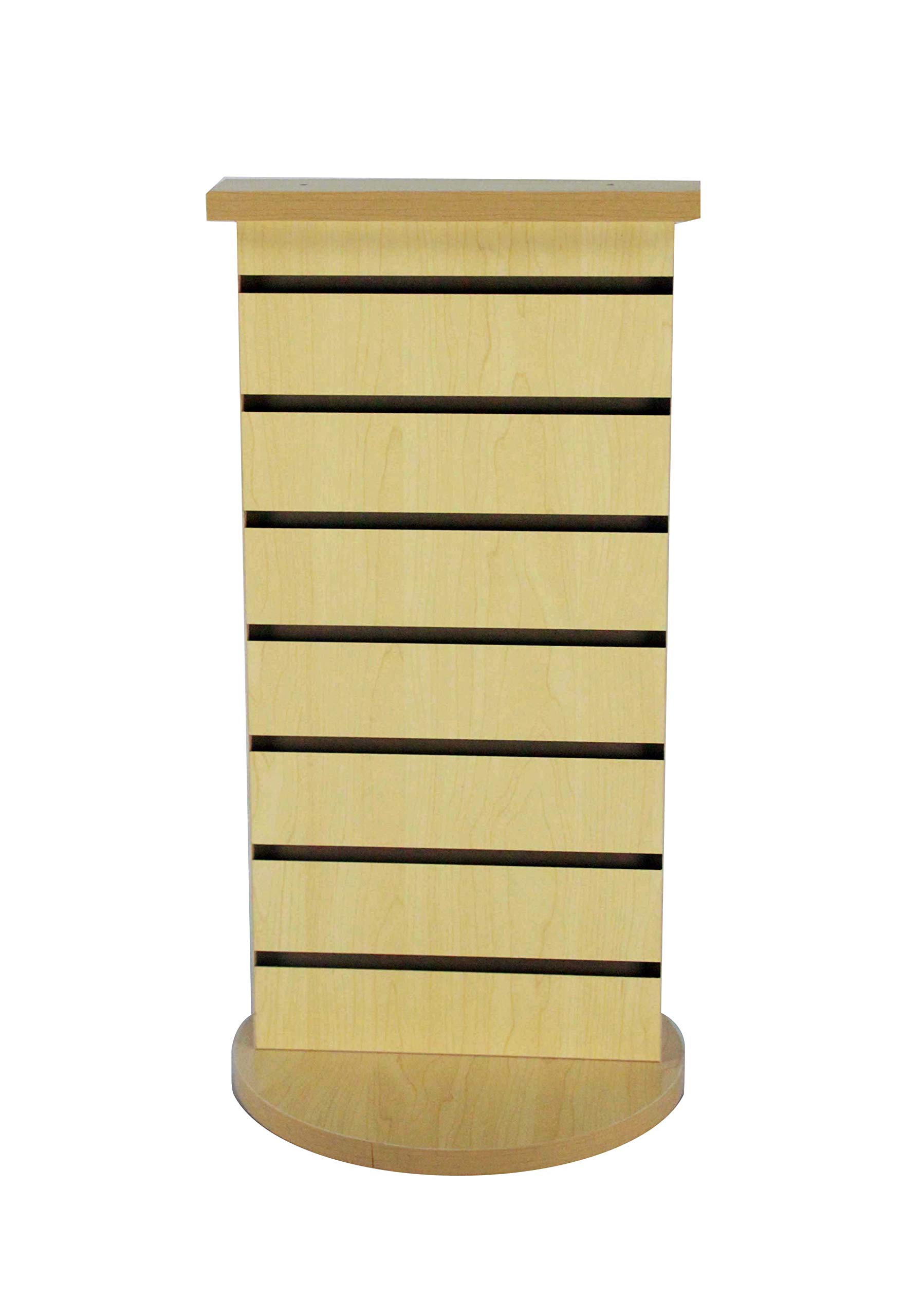 FixtureDisplays® 2-Sided Slatwall Counter Spinner - Premium Maple Wood Display Rack for Jewelry, Watches, Gifts & Retail Merchandise (Model 15592-2D) - Perfect for Boutique Stores, Trade Shows & Retail Displays
