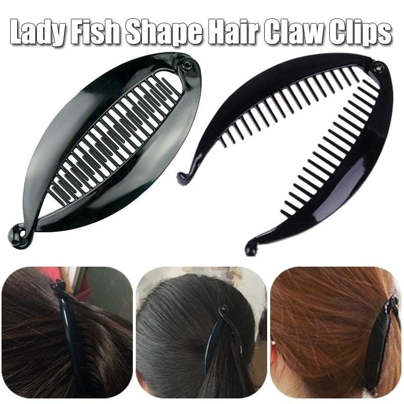 Boulevard Women's Hair Clips Set - 3 Pack Black Hair Claws, Barrettes, Banana Clips & Fish Tail Ponytail Holders for Women & Girls - Perfect for Everyday Styling, Work, Parties & Special Occasions