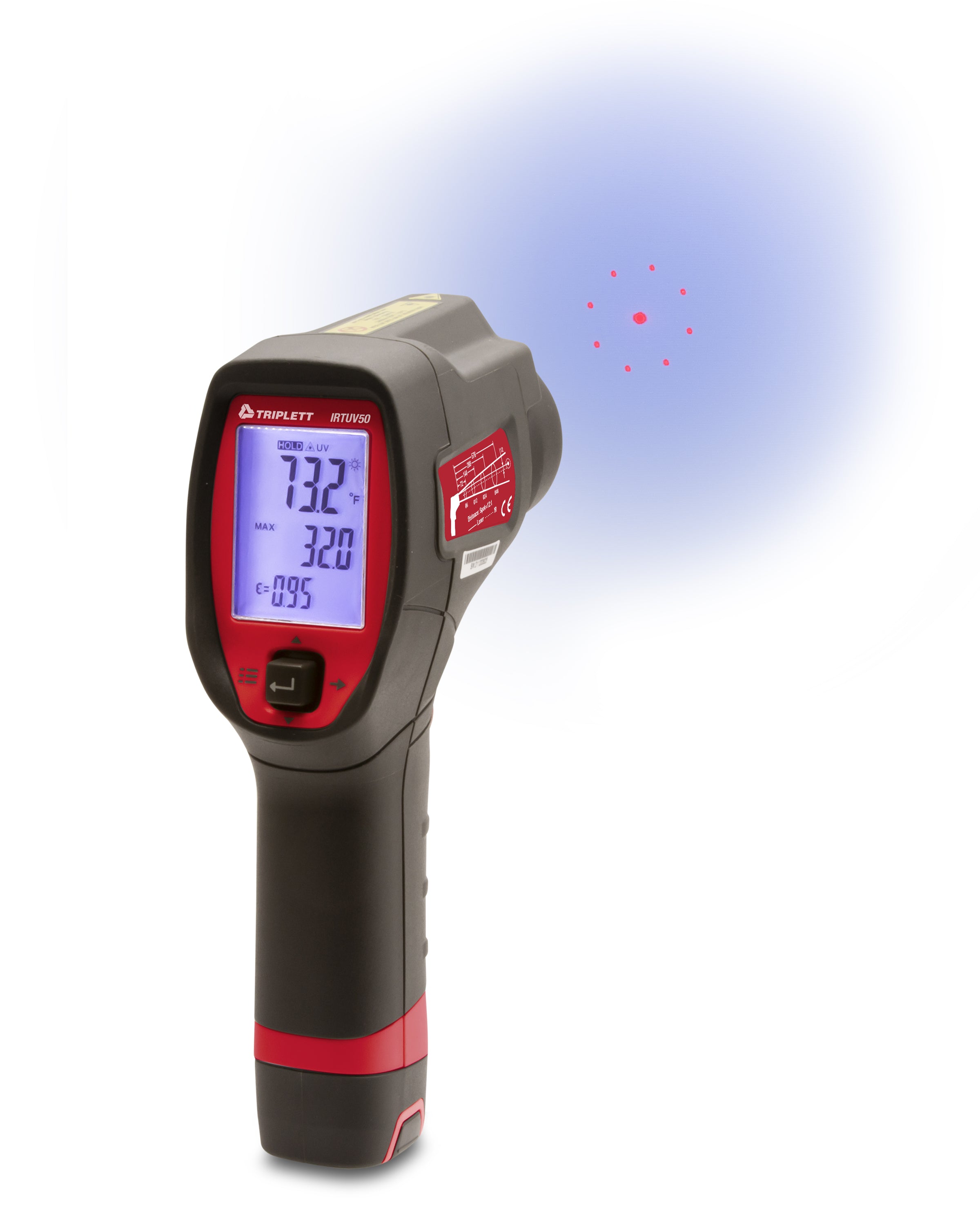 Non-Contact Infrared Thermometer with UV Leak Detection - IRTUV50 Digital Temperature Gun for HVAC, Automotive & Home Use - Perfect for AC Repair, Refrigerant Leak Testing & Fever Screening