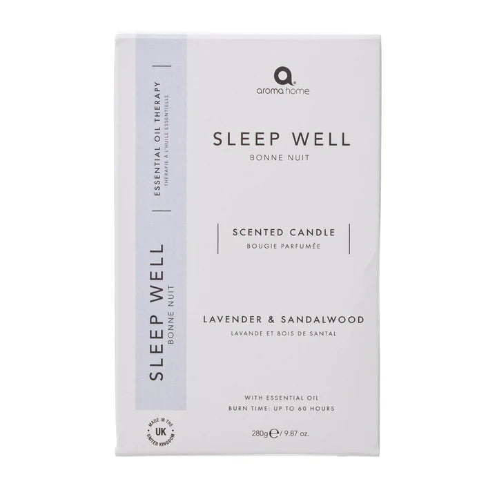 Lavender & Sandalwood Aromatherapy Candle for Better Sleep - 280g Relaxing Scented Candle for Bedroom, Spa, Yoga & Meditation