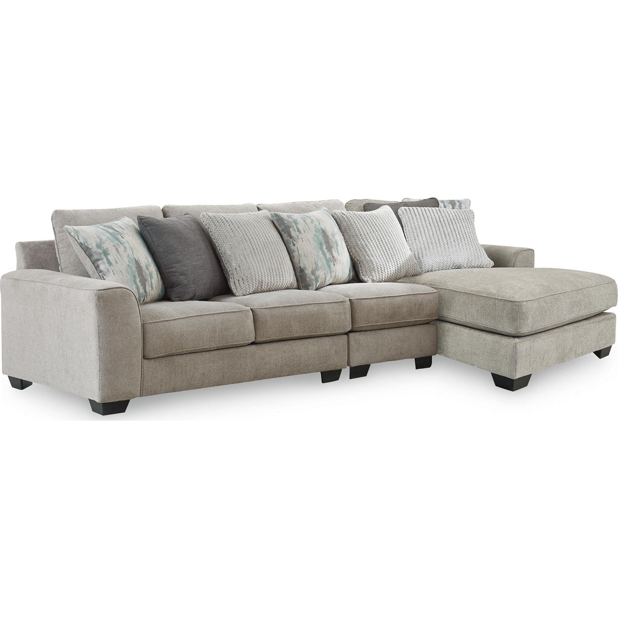 Ardsley 3-Piece Sectional Sofa with Chaise Lounge - Modern L-Shaped Couch for Living Room, Family Room & Apartment - Soft Fabric Upholstery & Comfortable Seating