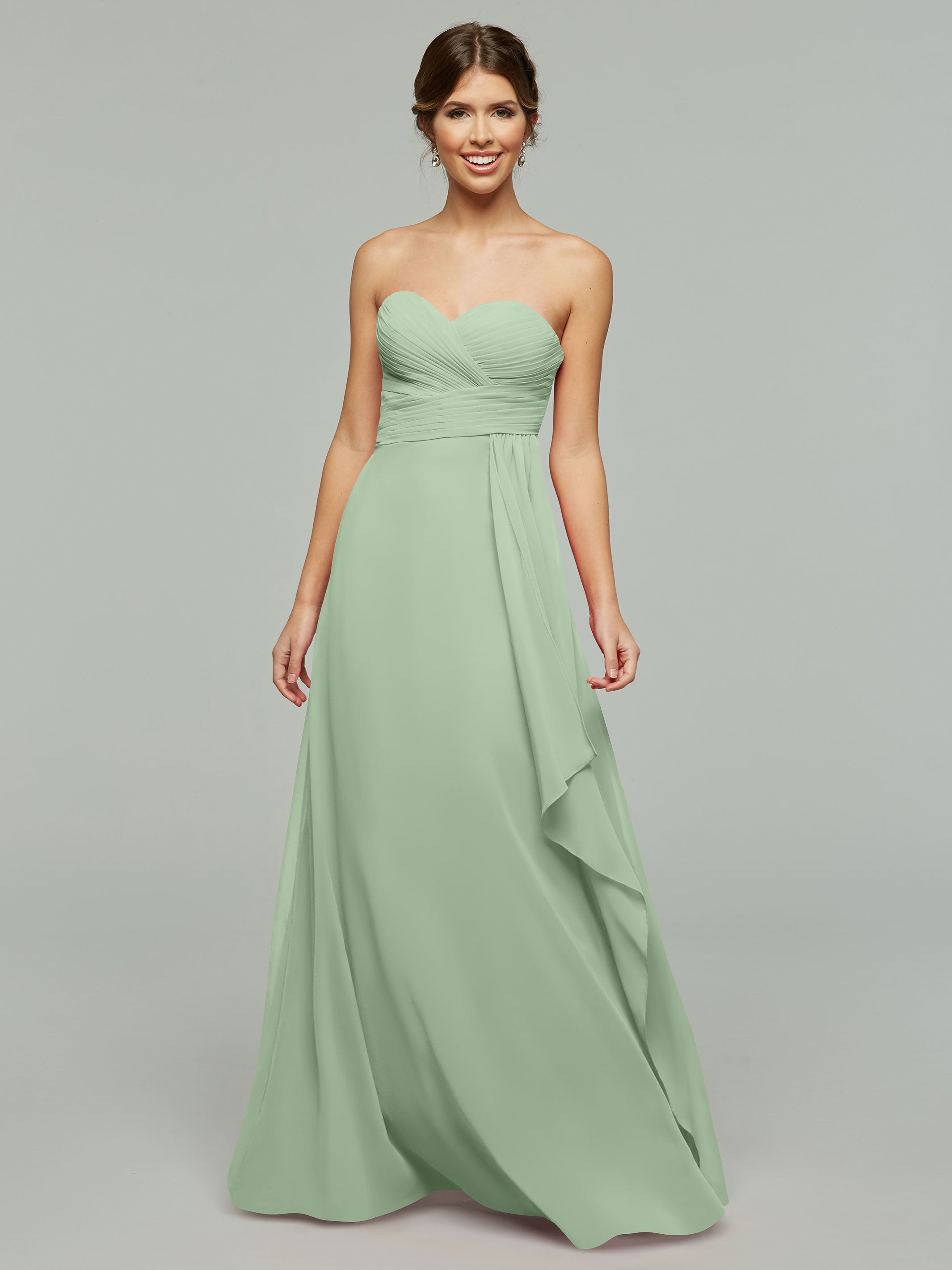 Elegant 80046 Chiffon Sheath Bridesmaid Dress with Sweetheart Neckline - Perfect for Weddings, Formal Events & Special Occasions
