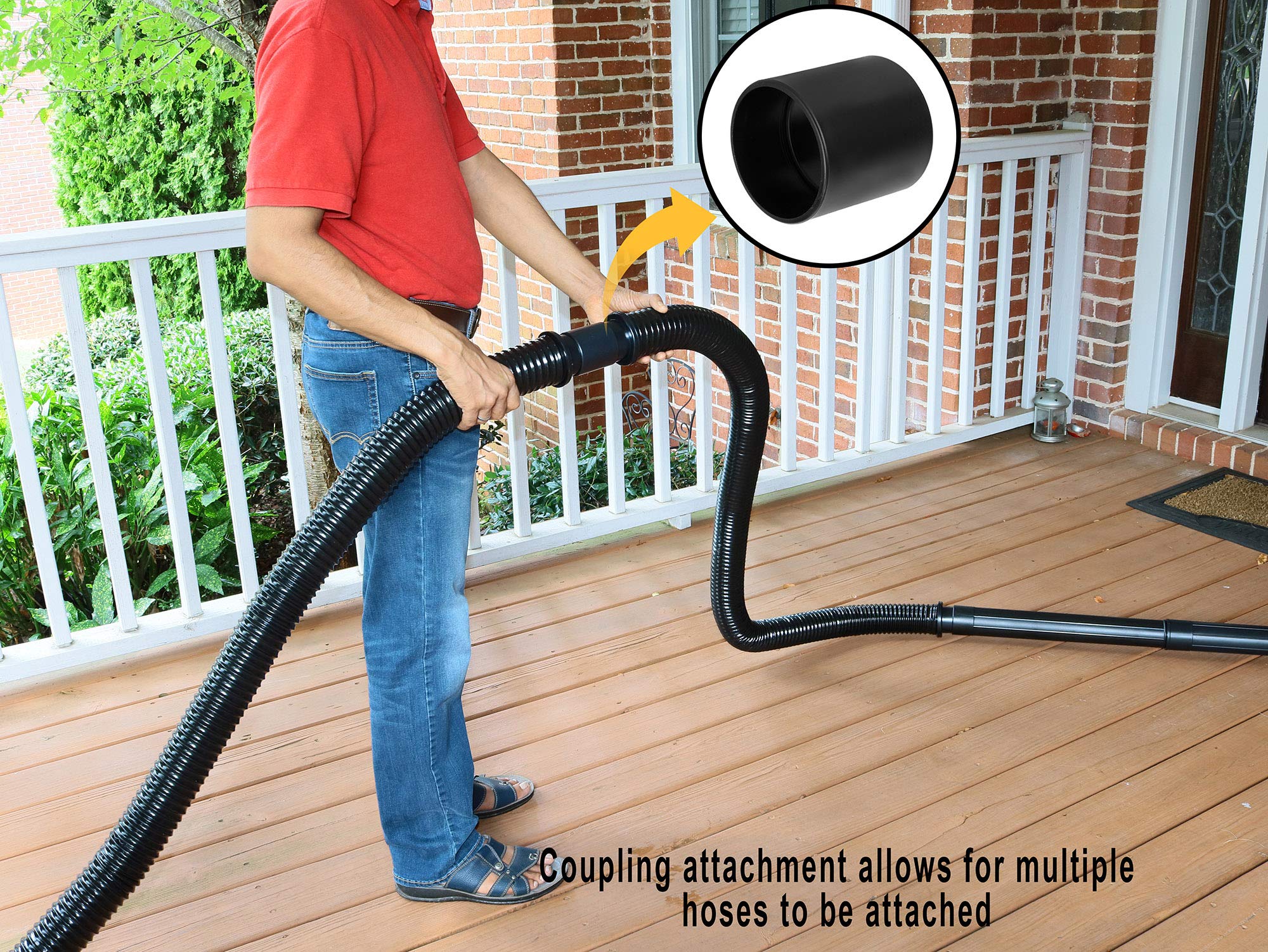 2 1/2 Inch Vacuum Dust Collection Hose Kit for Woodworking - Includes Nozzle, Brush & 6ft Hose | Shop Vac Accessories for Sawdust Cleanup | Perfect for Workshop, Garage & DIY Projects