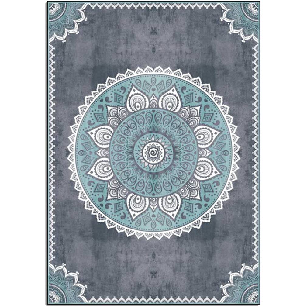 Boho Floral Large Area Rug - 4'x7' Soft Non-Slip Indoor Outdoor Rug for Living Room, Bedroom, Courtyard & Kitchen | Bohemian Distressed Runner Carpet in Blue | Perfect for Home Decor, Door Mats & Cozy Spaces