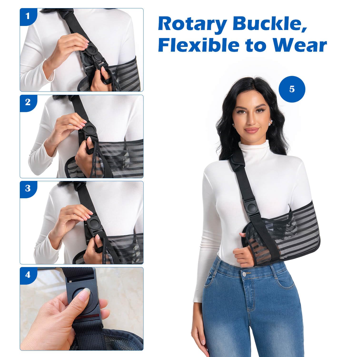 Medical Arm Sling for Shoulder & Elbow Injuries - Adjustable Shoulder Immobilizer with Removable Padded Strap, Breathable Support Sling for Men & Women - Ideal for Torn Rotator Cuff Recovery, Post-Surgery Support & Sports Injury Rehabilitation