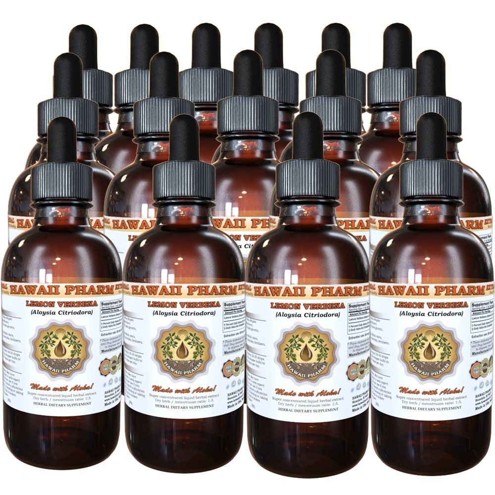 Organic Lemon Verbena Liquid Extract - Aloysia Citriodora Herbal Tincture Supplement (4 Pack, 15x4 oz) | Natural Stress Relief & Sleep Aid for Relaxation & Wellness