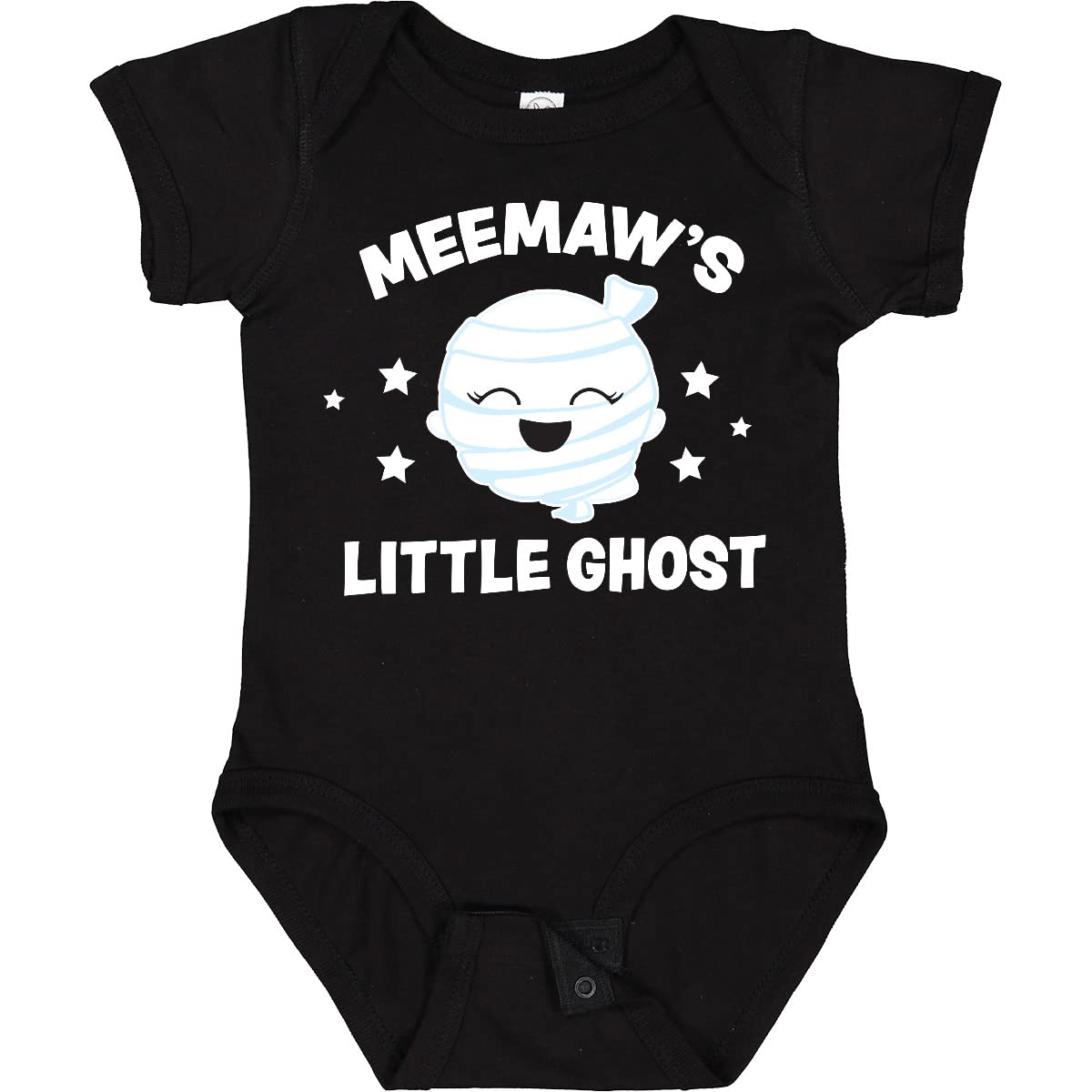 Inktastic Cute Meemaw's Little Ghost with Stars Baby Bodysuit - Adorable Halloween Outfit for Infants & Toddlers - Perfect for Halloween Parties, Photo Shoots & Family Gatherings
