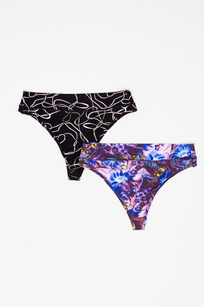 2-Pack Women's Thong Underwear - $20 Deal - Assorted Colors - Perfect for Everyday Comfort & Lounge Wear