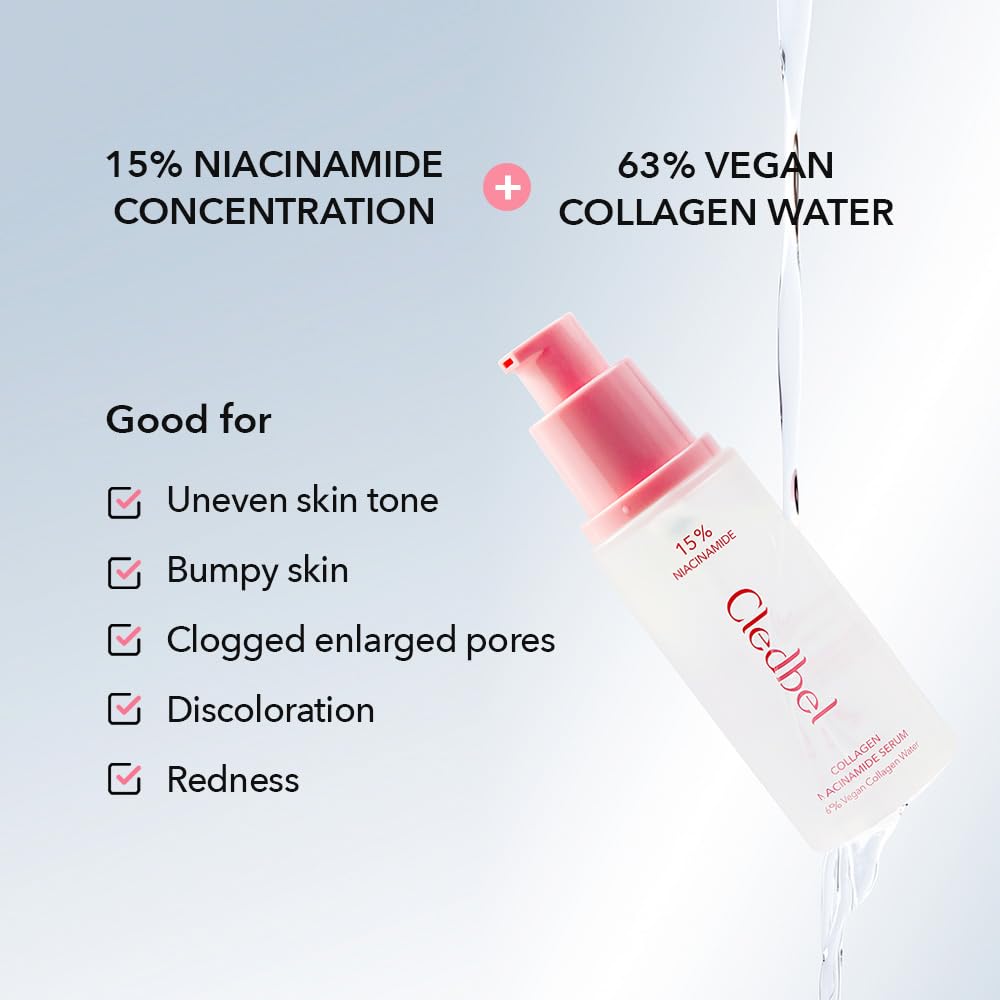 Collagen Niacinamide Serum 50ml - Brightening & Pore Minimizing Face Serum with 63% Vegan Collagen, 15% Niacinamide, Hyaluronic Acid | Korean Skincare for Dark Spots, Uneven Skin Tone | Vegan, Paraben-Free | Perfect for Daily Skincare Routine & Nighttime Hydration