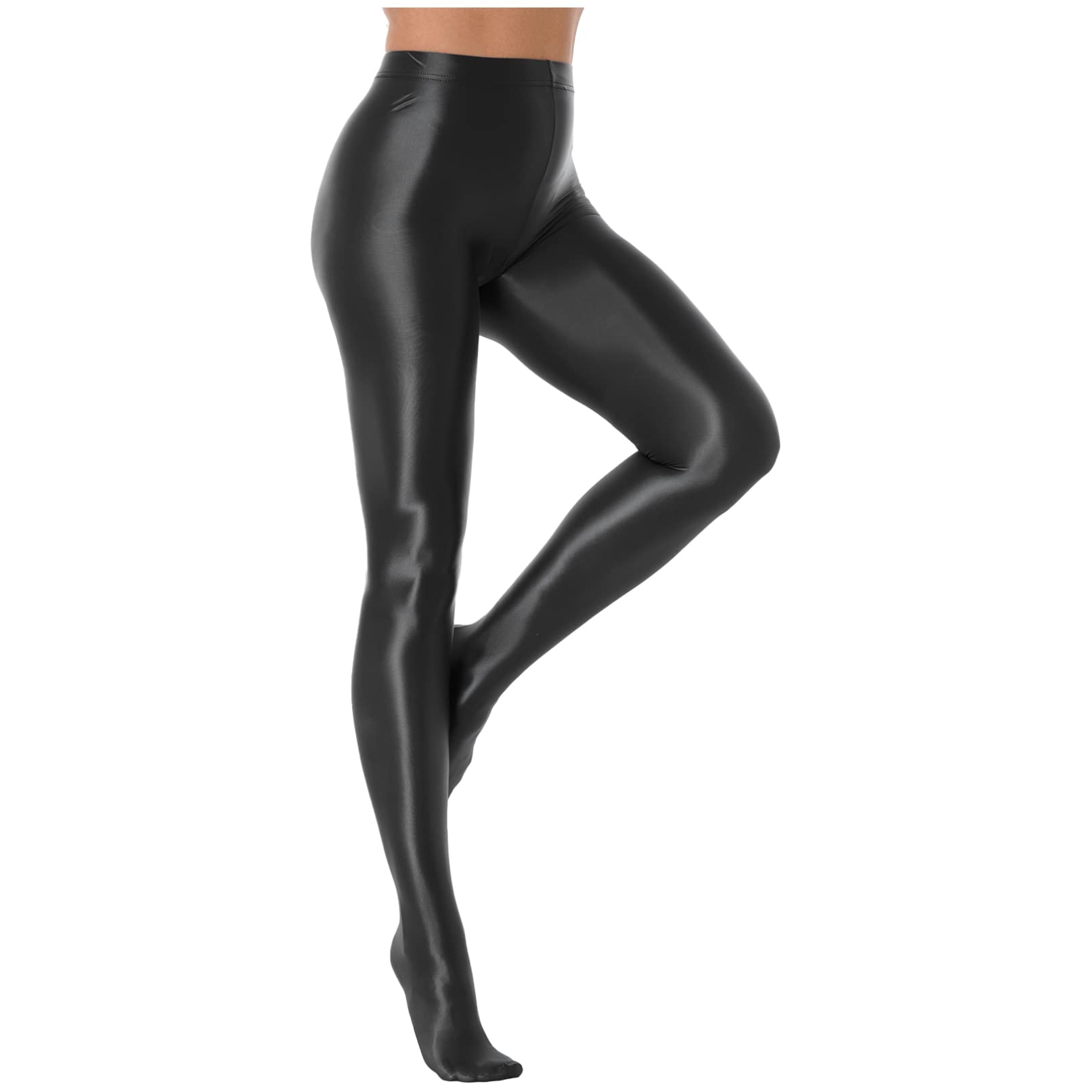 Shiny Oil Glossy Pantyhose for Women - Long Pants Stockings, Workout Running Gym Tight Leggings - Perfect for Yoga, Fitness & Everyday Wear