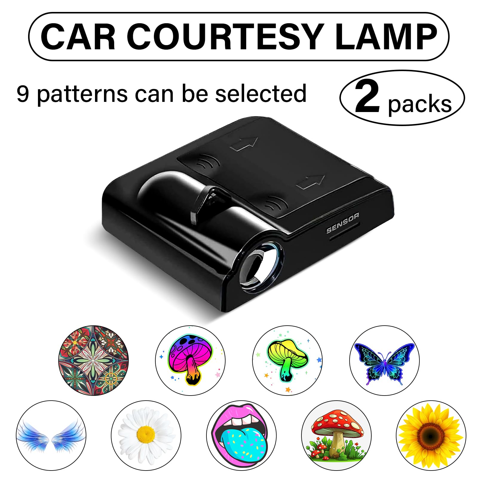 Sunflower Car Door Lights Projector - Universal Welcome Ghost Shadow Lamp for All Car Models | Car Interior Accessories for Night Safety & Stylish Ambience