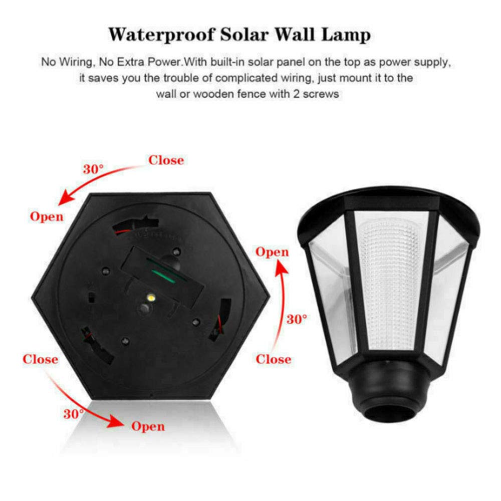 2 Pack Solar Wall Lanterns - Hexagon Wall Sconce with 180° Rotation, Waterproof Outdoor Solar Lights for Deck, Patio, Stairs, Yard & Pathway | Automatic Decorative Porch Lighting for Evening Ambience & Safety