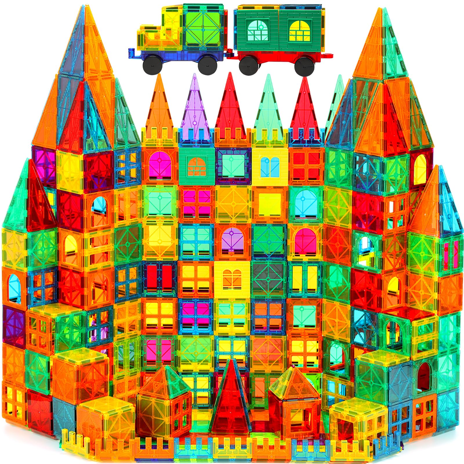 100PCS Magnetic Tiles Building Blocks - STEM Educational Toys for Kids | Creative Construction Play Set for Boys & Girls | Perfect for Classroom, Birthday Gifts & Indoor Family Activities