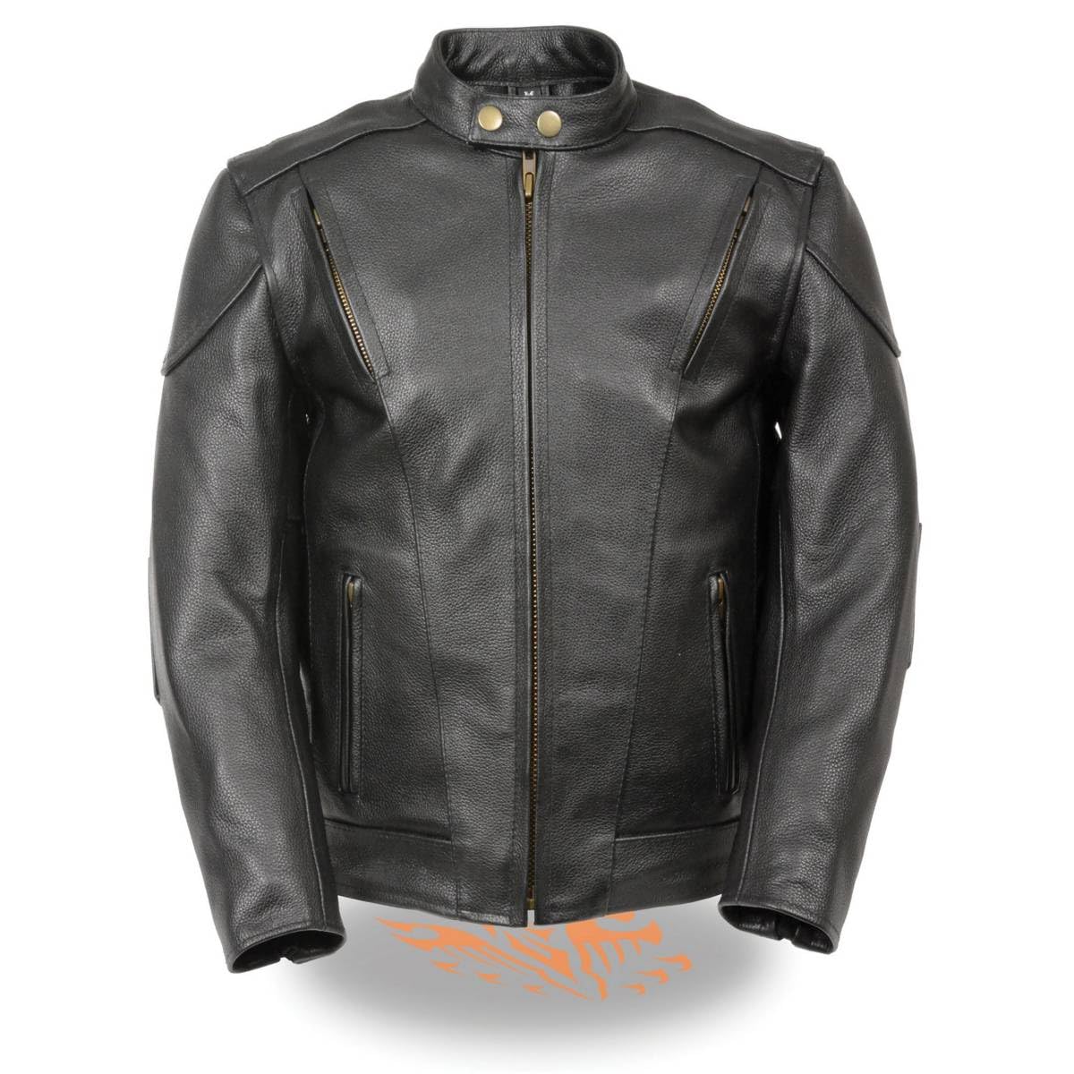 Milwaukee LKM1900 Boys Black Leather Motorcycle Jacket with Side Lace & Ventilation - Perfect for Riding, Biking & Outdoor Adventures