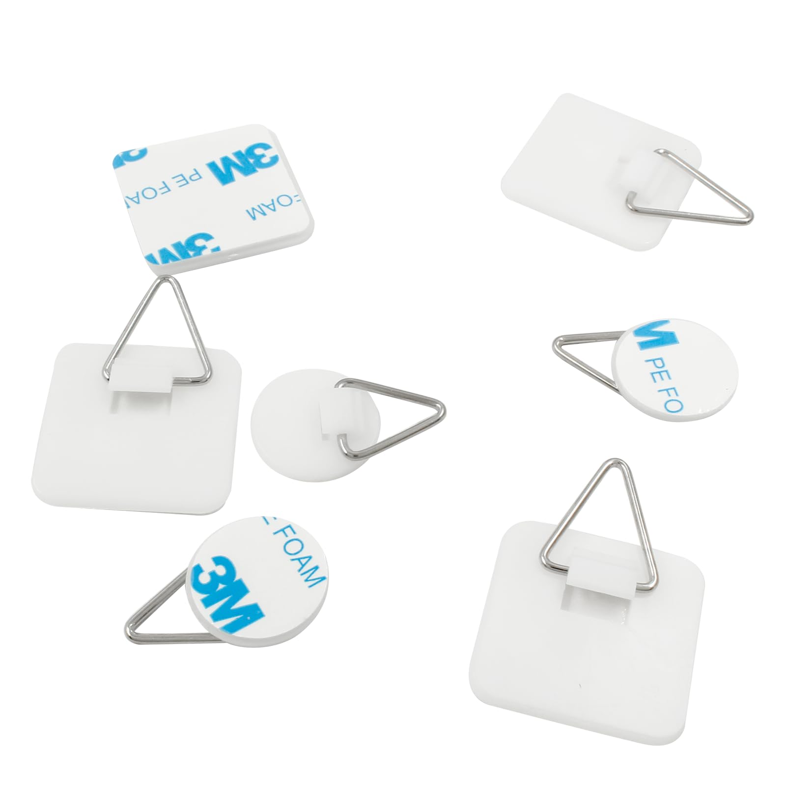 Hitefu 60PCS Invisible Adhesive Plate Hangers - Heavy Duty Picture Hangers for Wall Art, Square & Circular Plate Holders - Perfect for Home Decor, Gallery Display & DIY Wall Projects