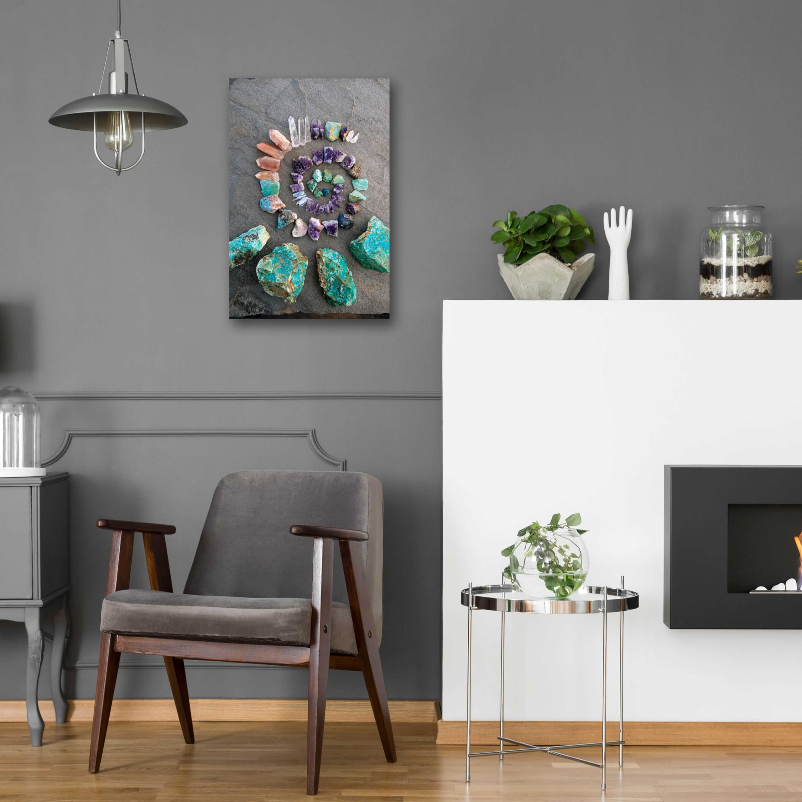 Epic Art 'Reiki Energy Crystal Spiral' by Elena Ray - 16x24 Inch Acrylic Glass Wall Decor | Spiritual Healing Home & Office Decoration | Meditation Room & Yoga Studio Artwork